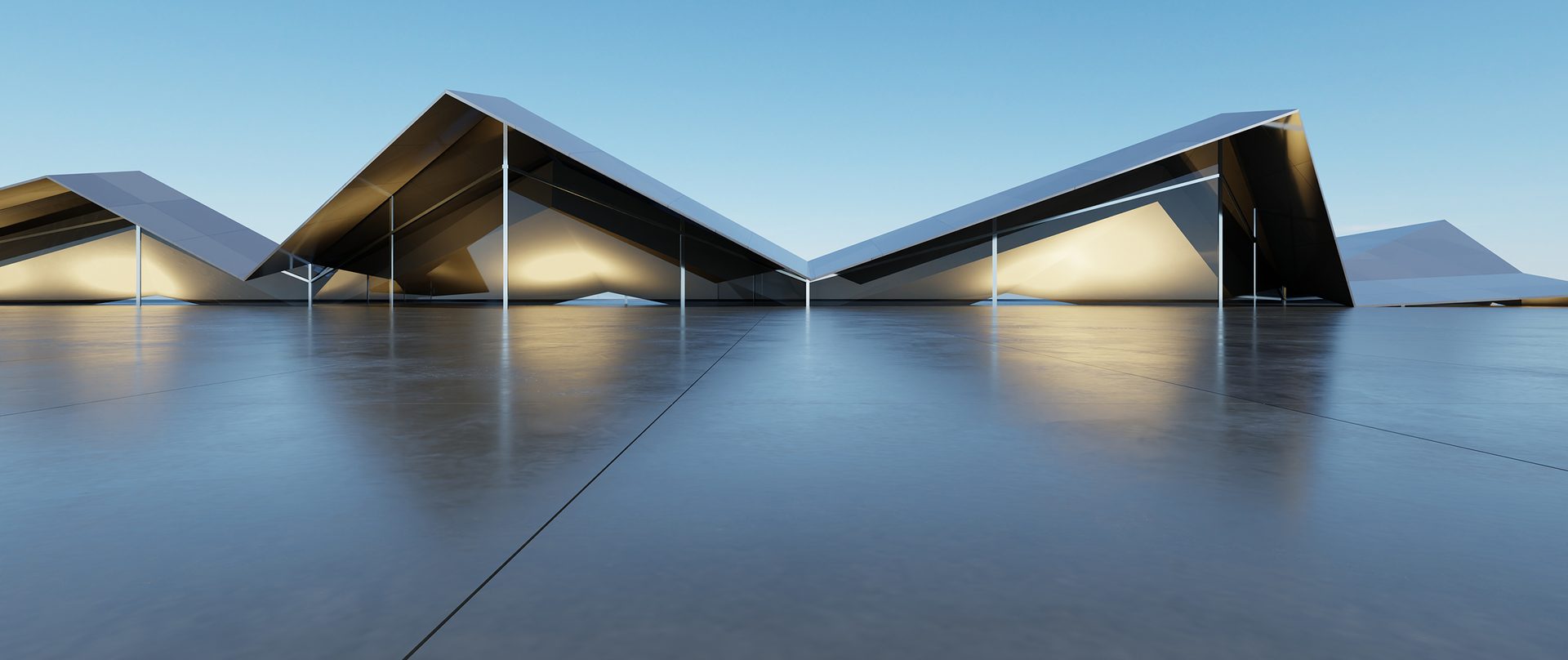 Abstract architecture background, titanium cladding facade, glass or metallic building