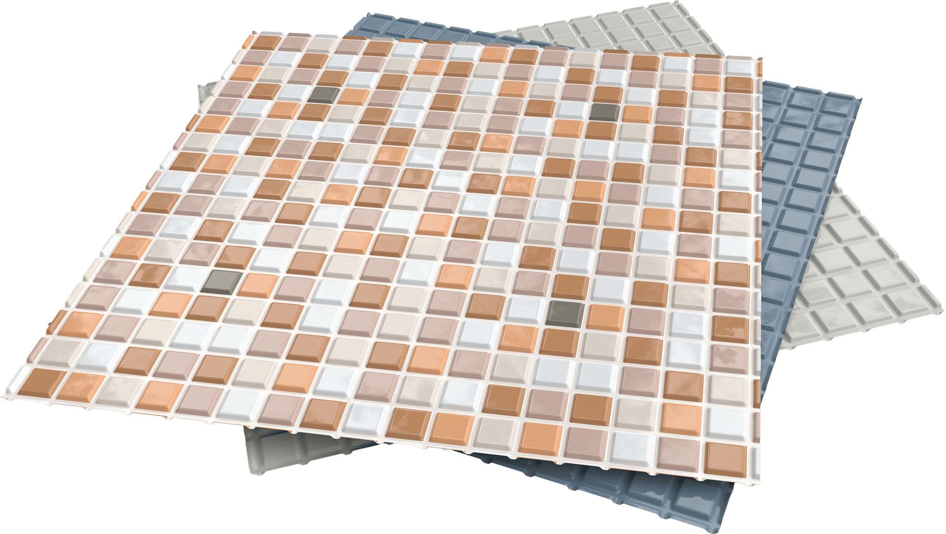 Plastic vinyl tile backsplash