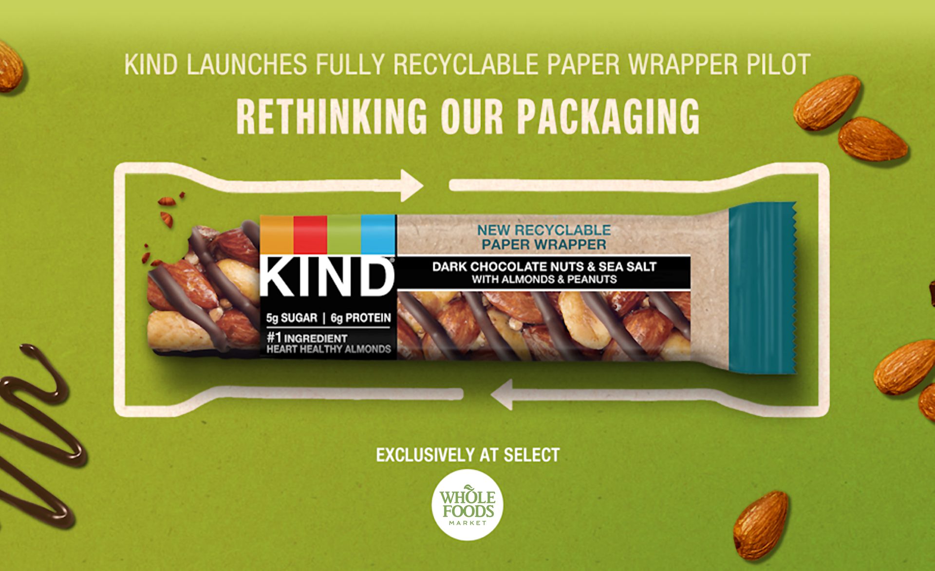 Kind wrapper with message: “Rethinking our packaging”