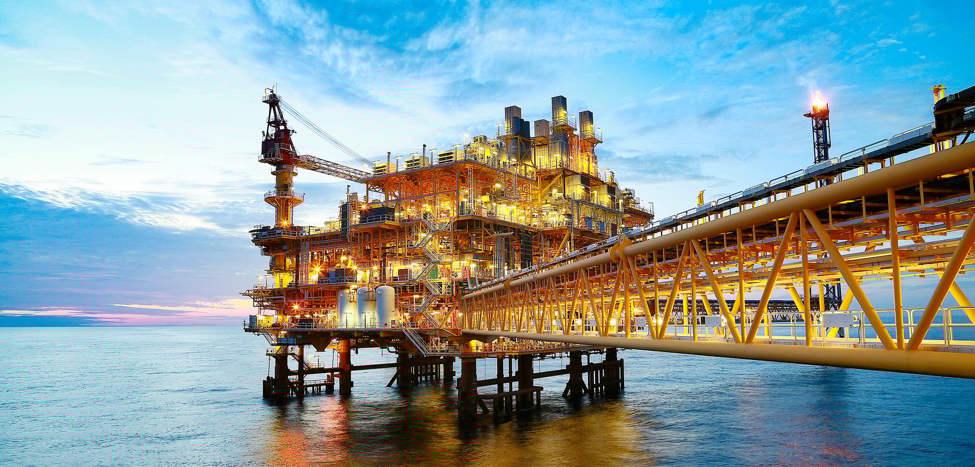 Offshore construction platform for production oil and gas.