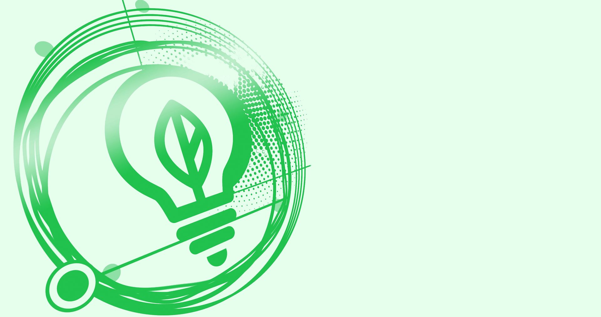 Circular economy innovation illustration with green lightbulb