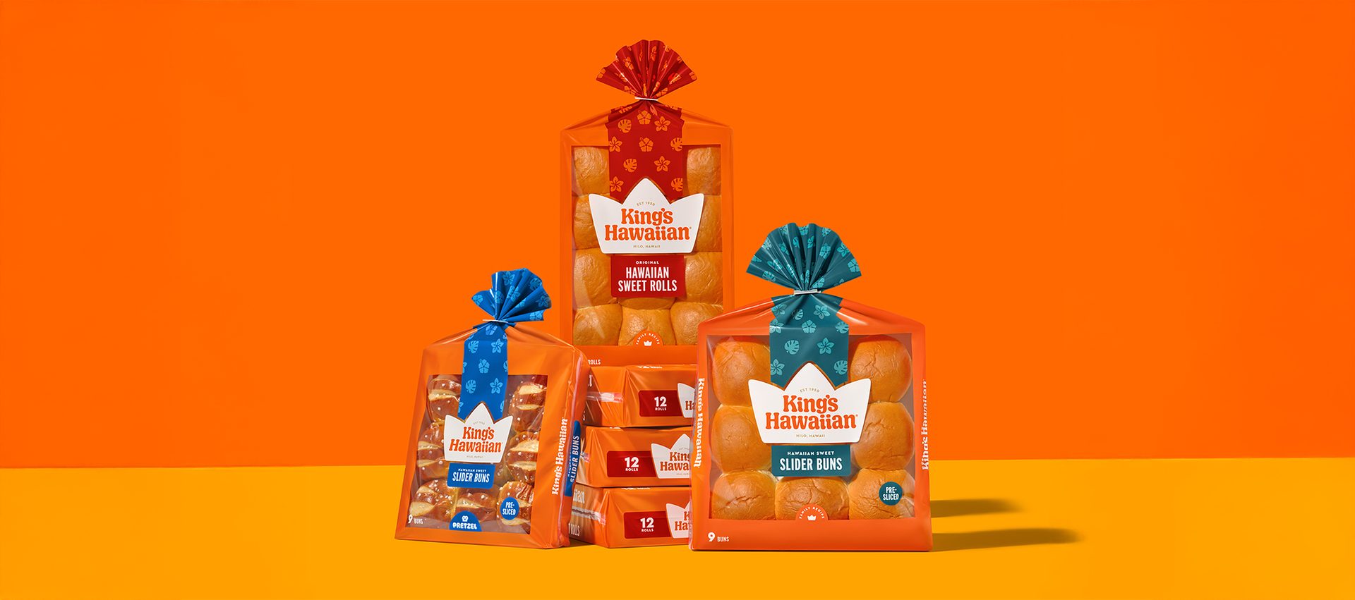 Assortment of King’s Hawaiian products in refreshed packaging