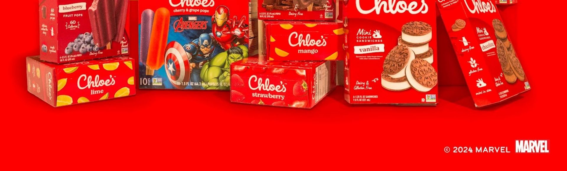 Different Chloe’s Ice Cream Pops Packages Stacked