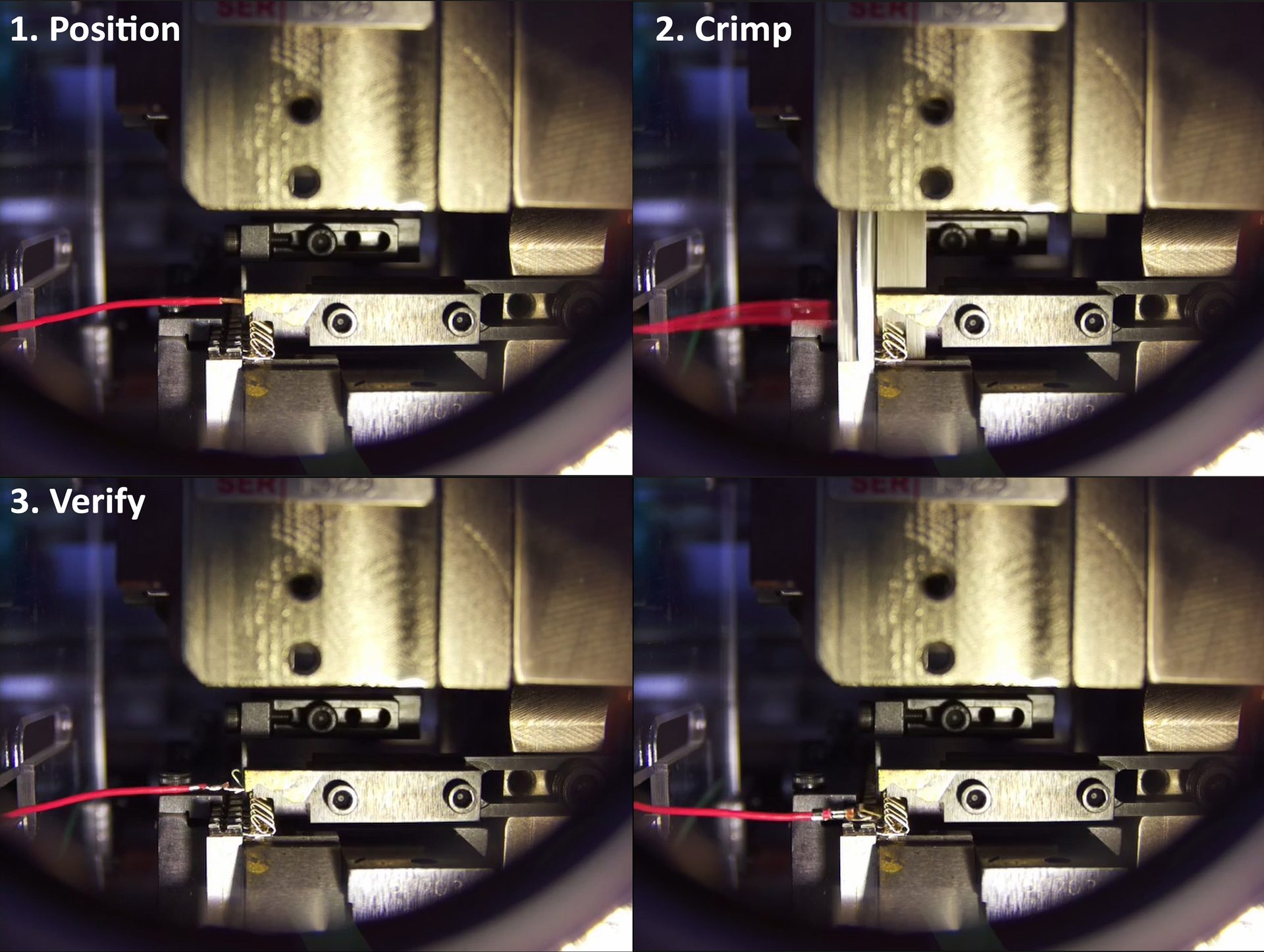 Fig. 2 Theia’s SL410A lens helped Hexicurity image the crimp press with enough resolution to greatly reduce errors and maximize successful crimps, as seen here.    