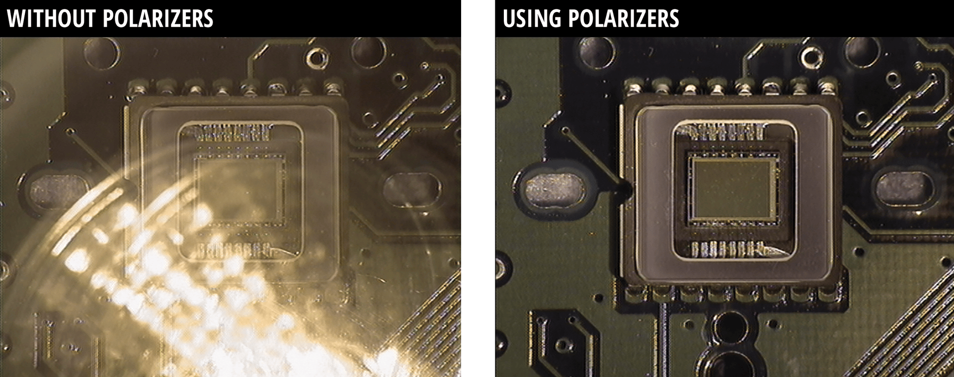 Figure 4: The effect of polarization on image quality.