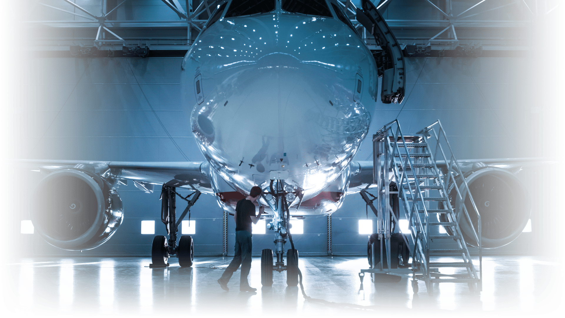 Jet being inspected