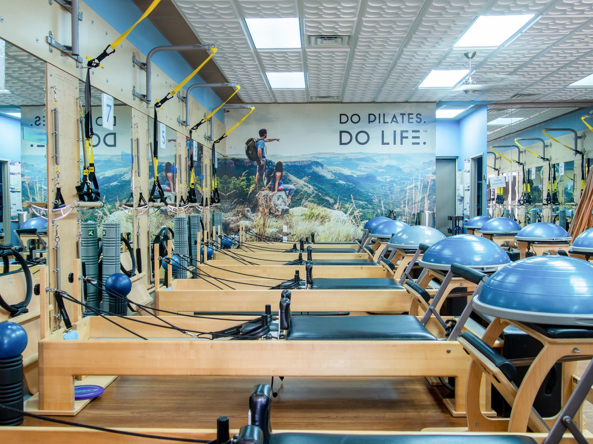 Club Pilates studio in West Los Angeles, California, uses luminous ceilings for all illumination
