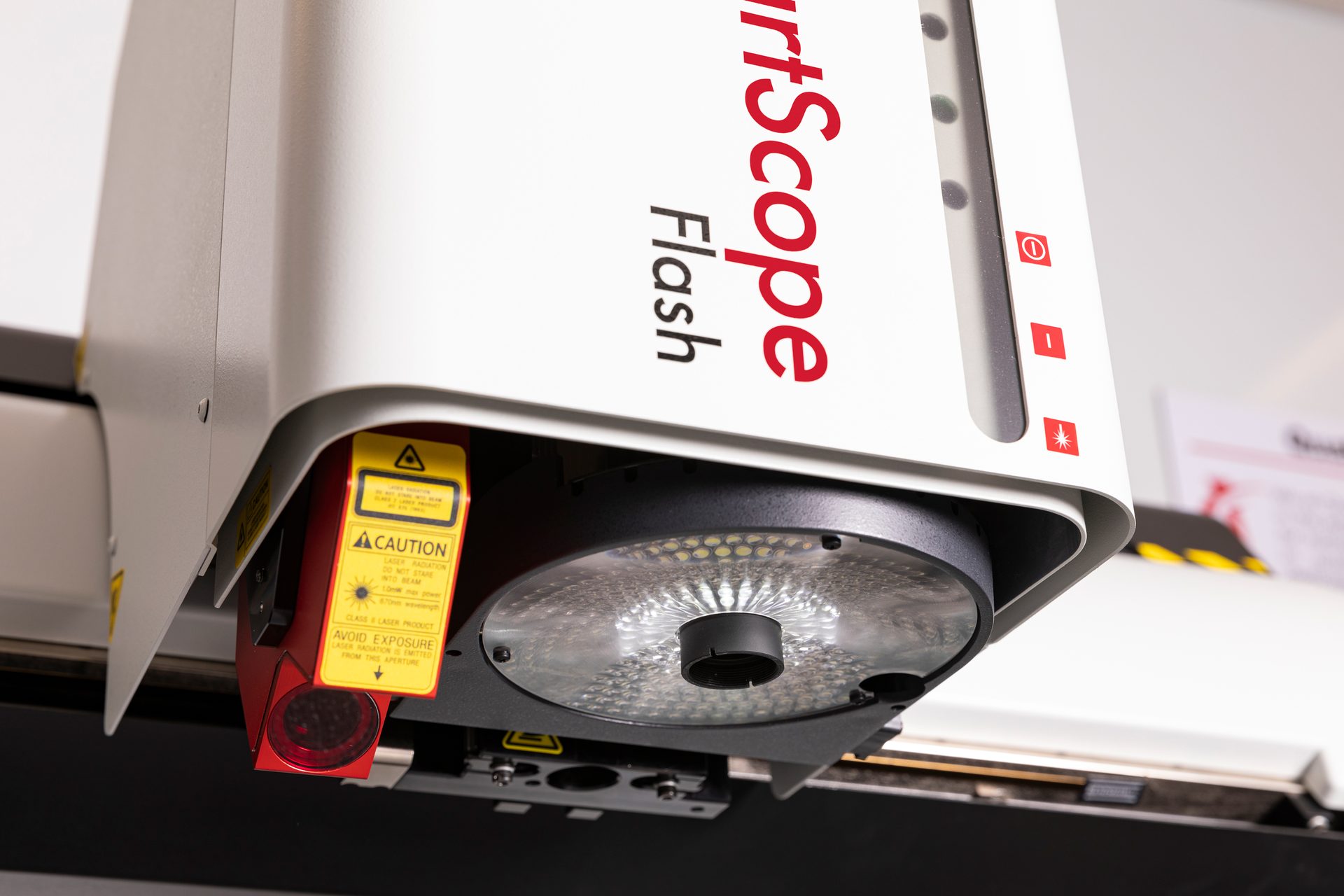 A DRS laser side-mounted on a multisensor measuring machine
