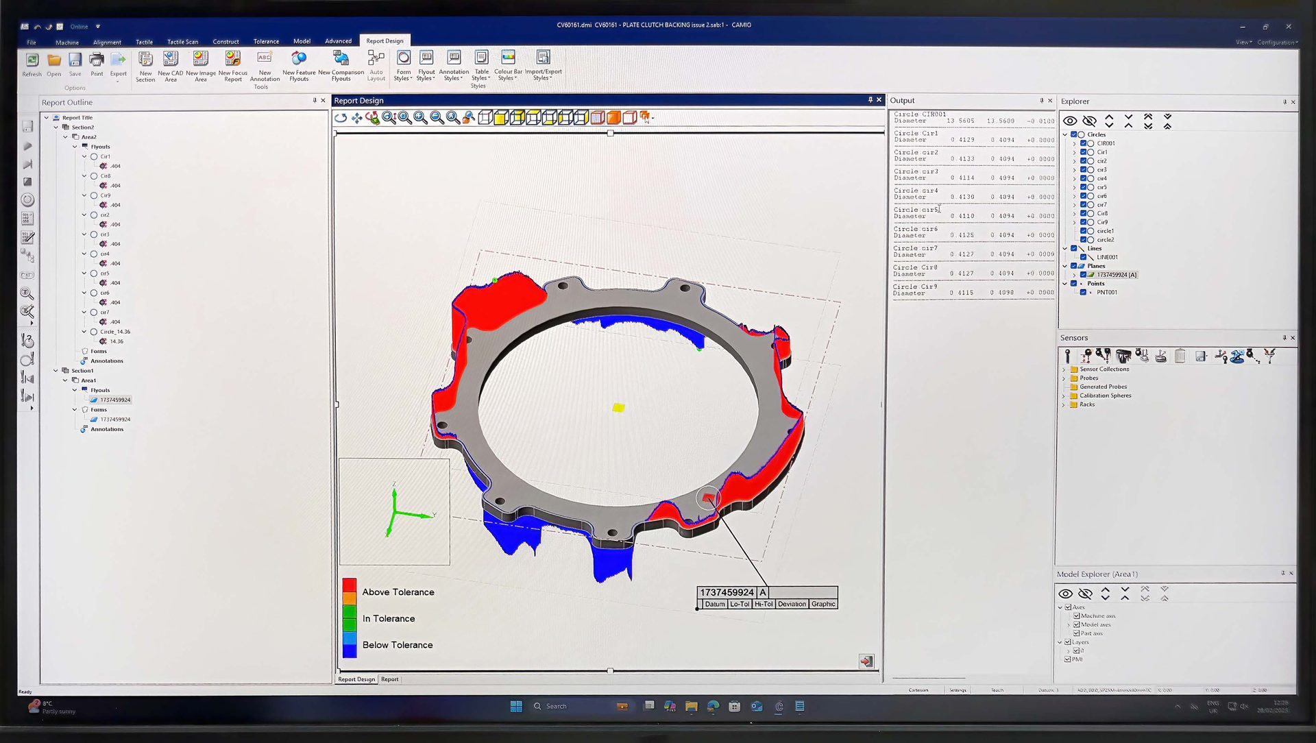 inspection of a clutch backing plate.