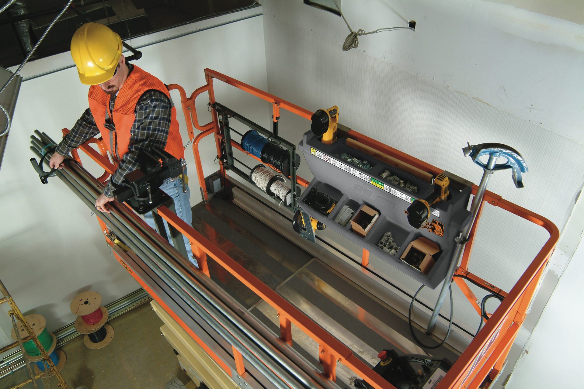 worker on lift
