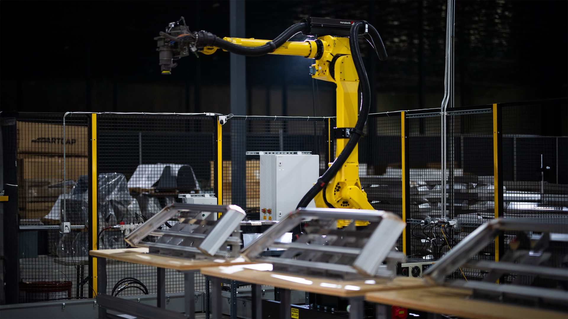 Robotic arm in factory