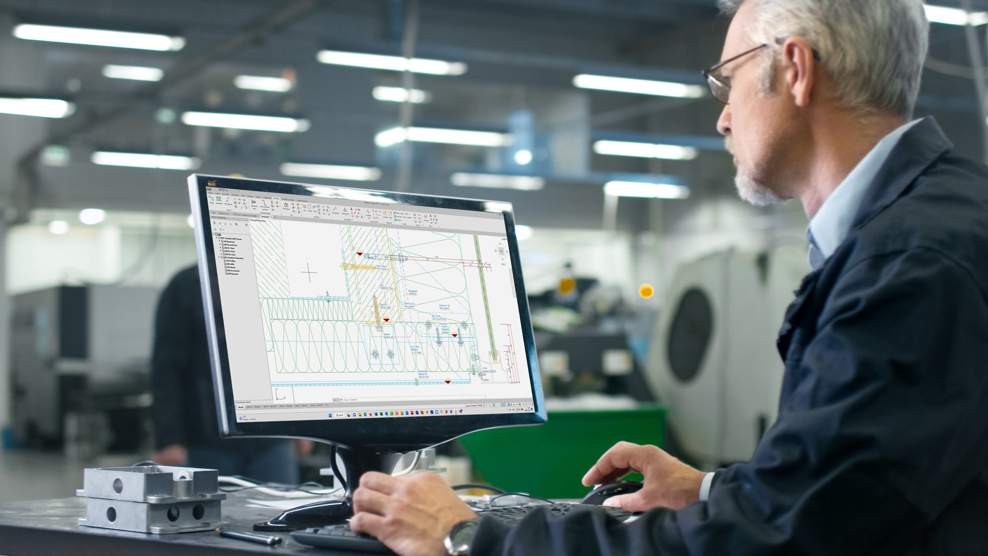 Man at computer using CAD