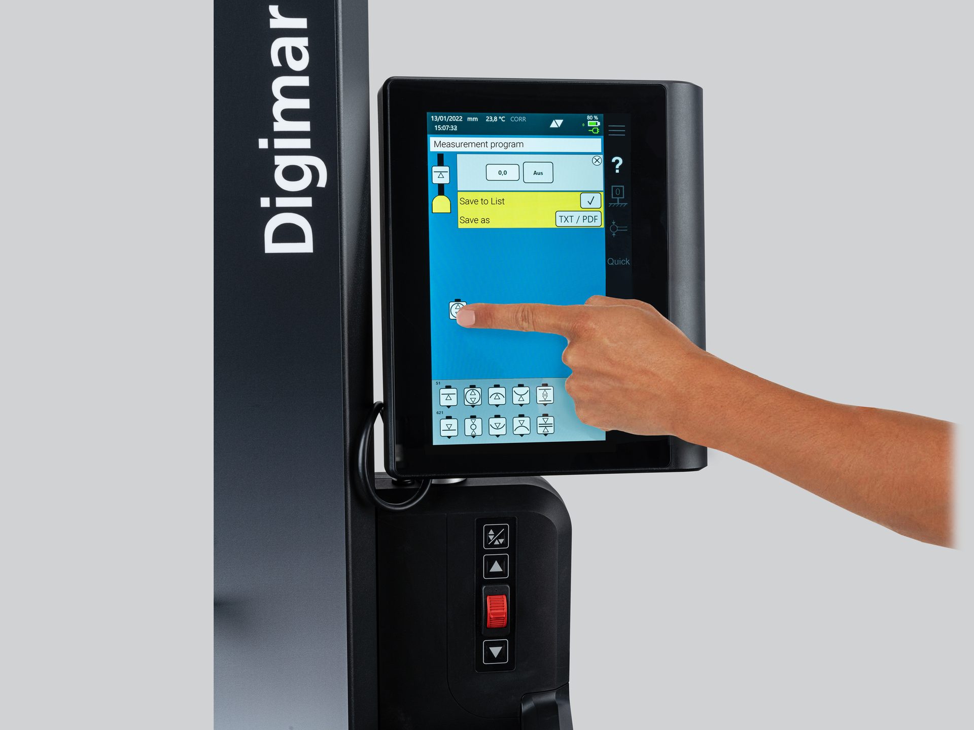 Gages with touch screen interfaces