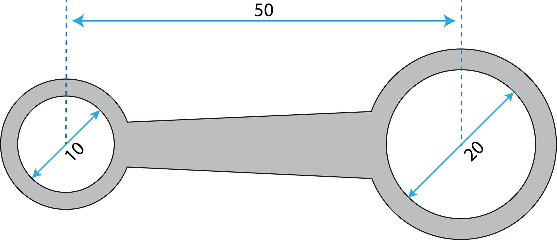 an ideal part and its dimensions. 