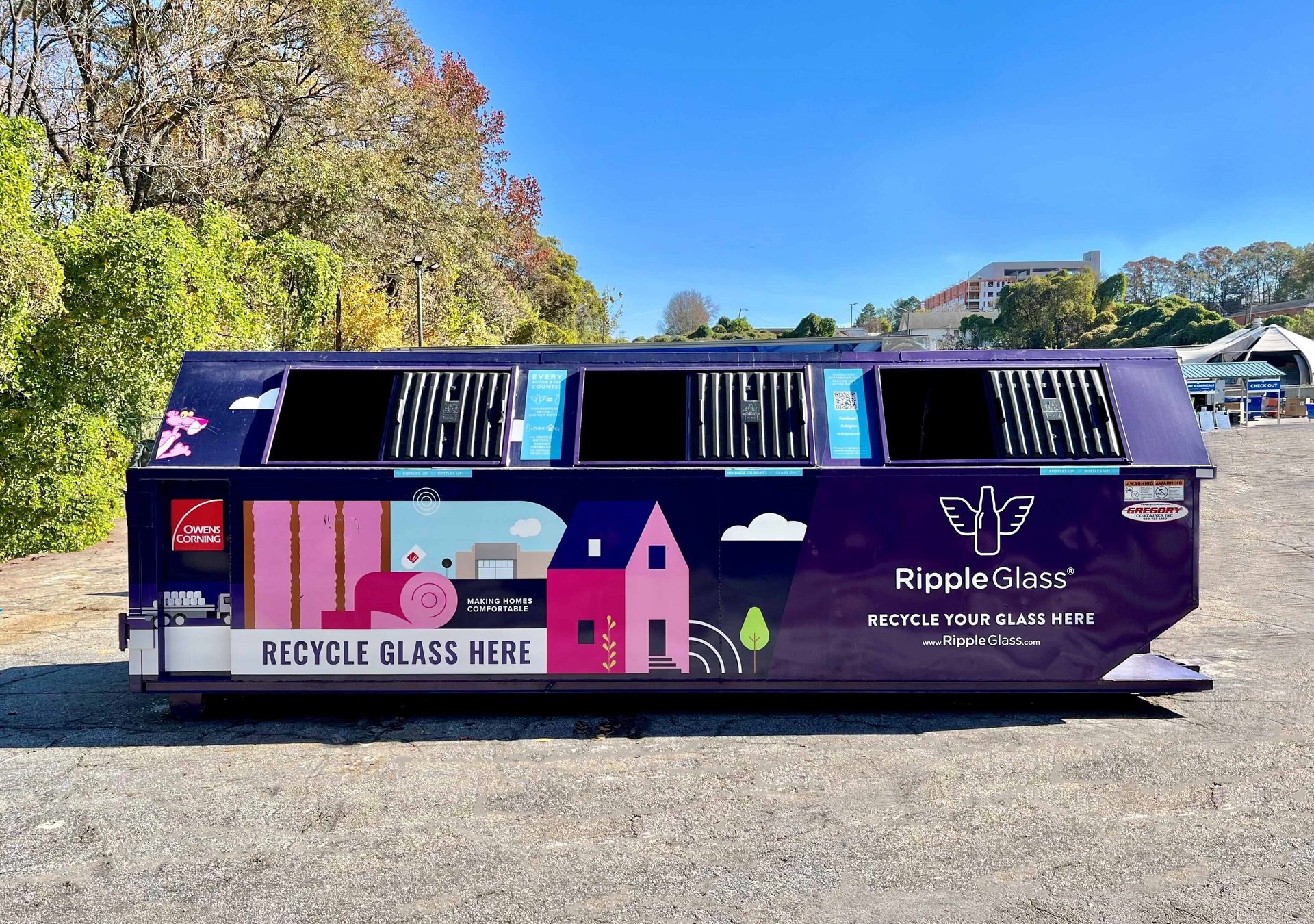 Ripple Glass Owens Corning Atlanta Glass Recycling Bin