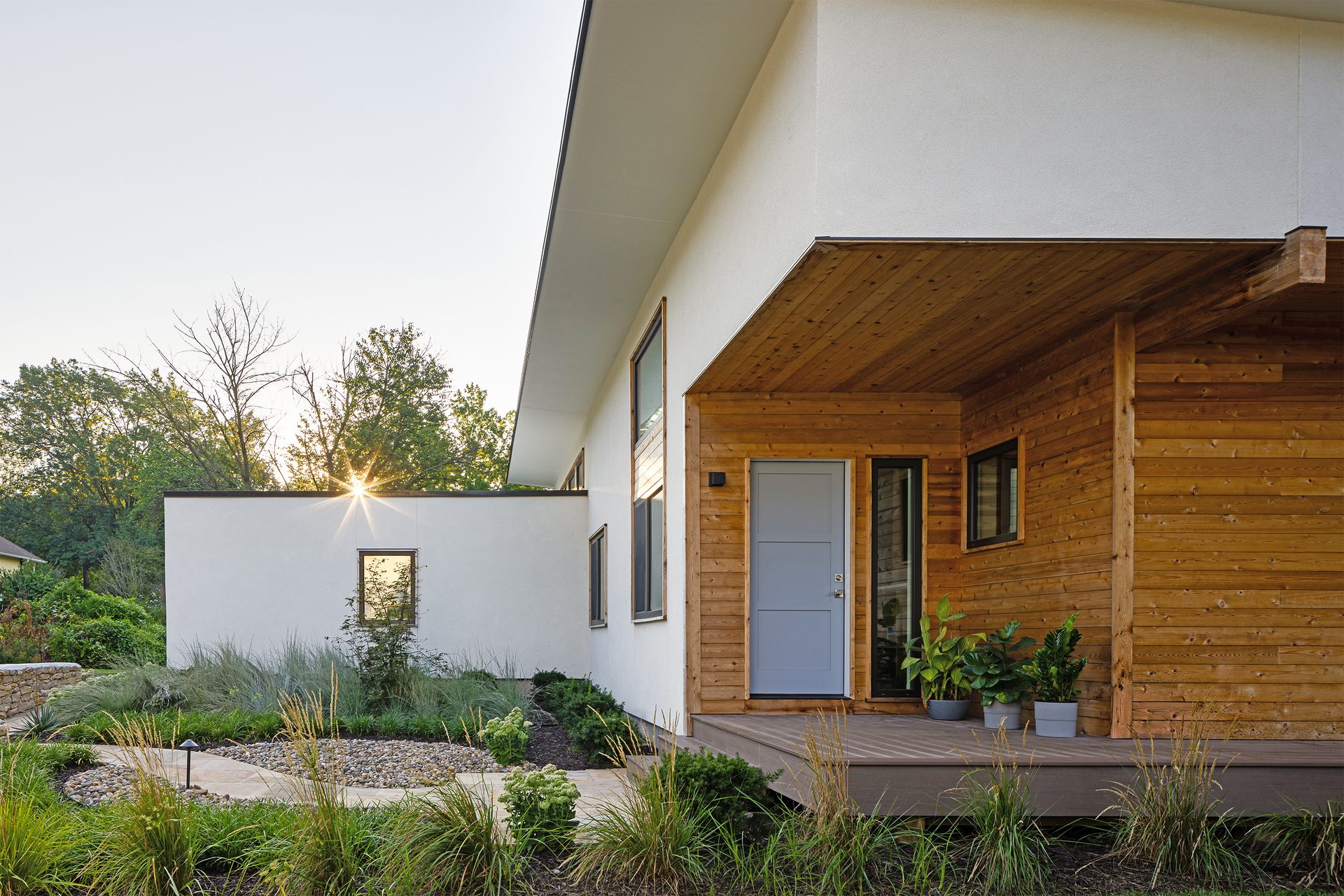 Land lot, Residential area, Plant, Property, Building, Sky, Window, Wood, Fixture, Grass