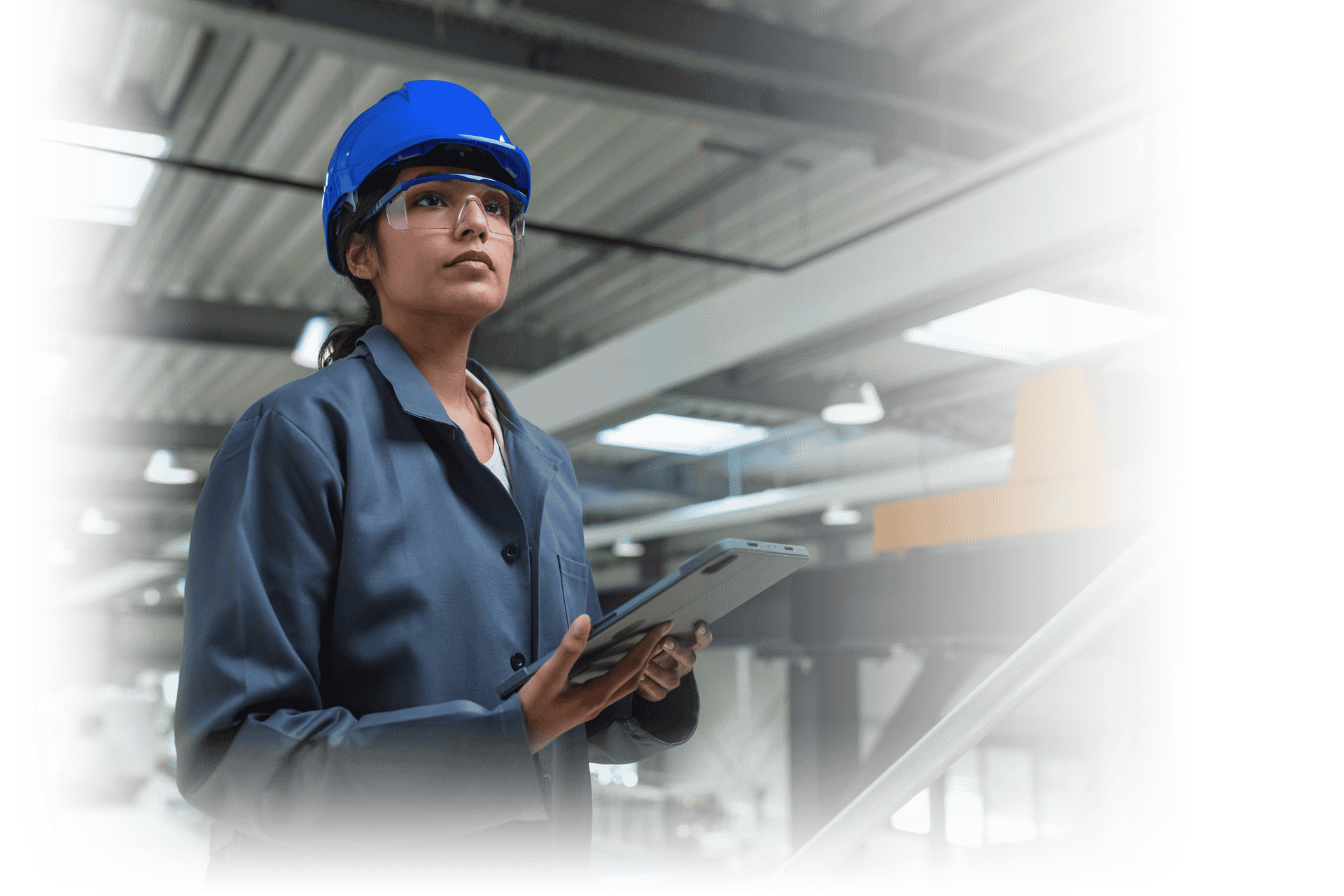 Worker with tablet