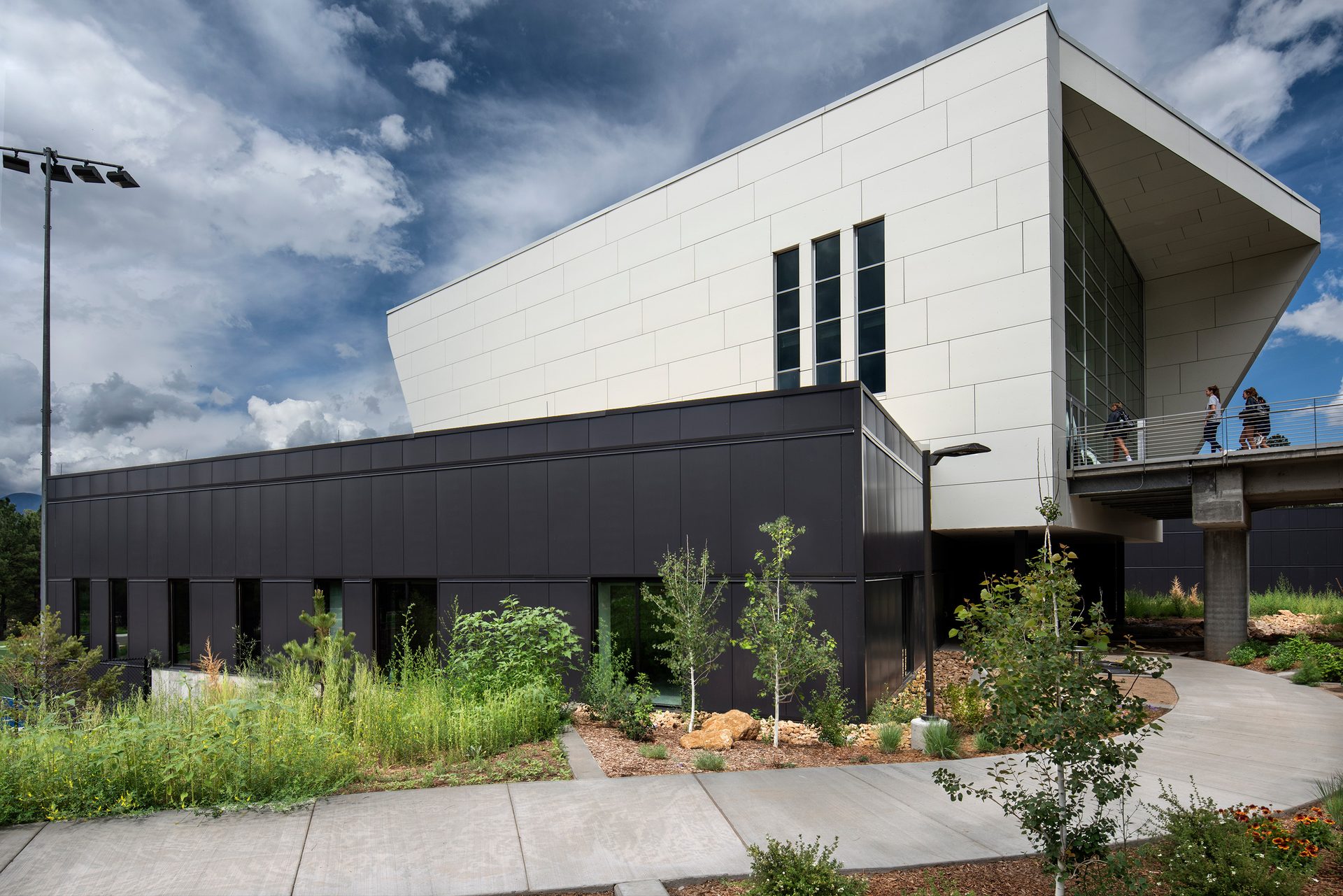 Street light, Urban design, Material property, Cloud, Plant, Sky, Building, Fixture