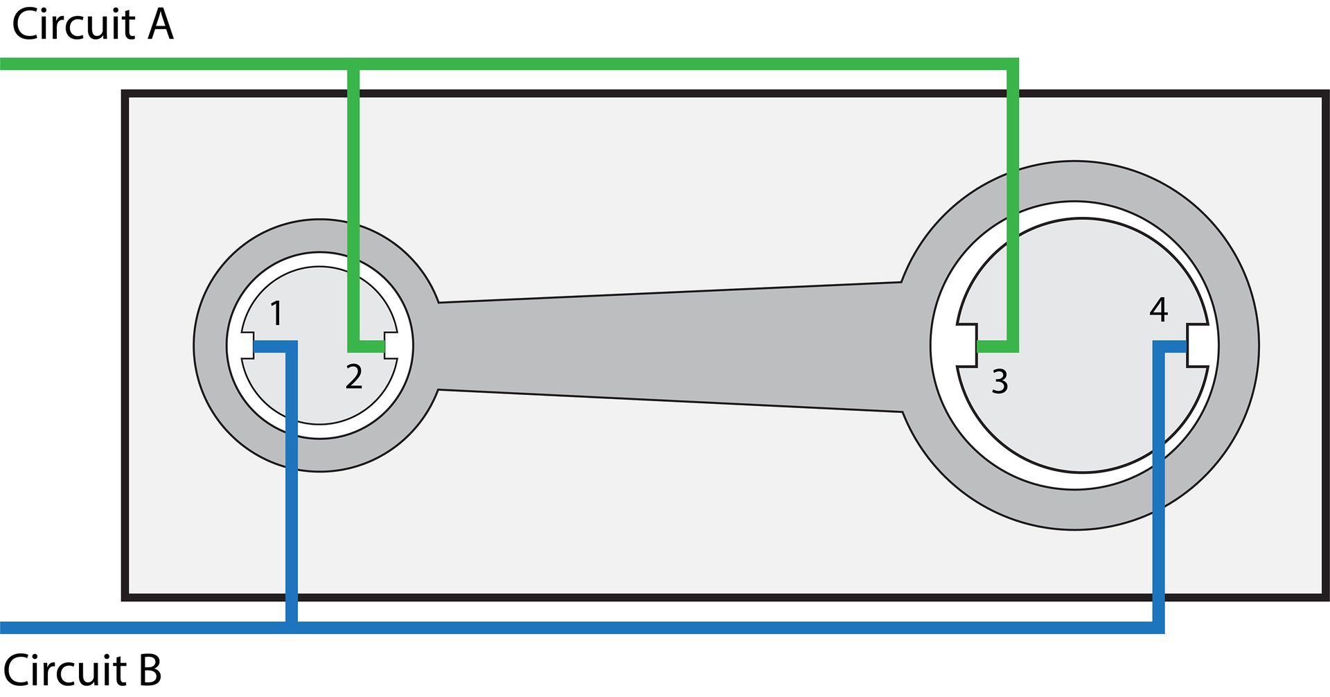 The case when the center-to-center distance is two units shorter than the design. 
