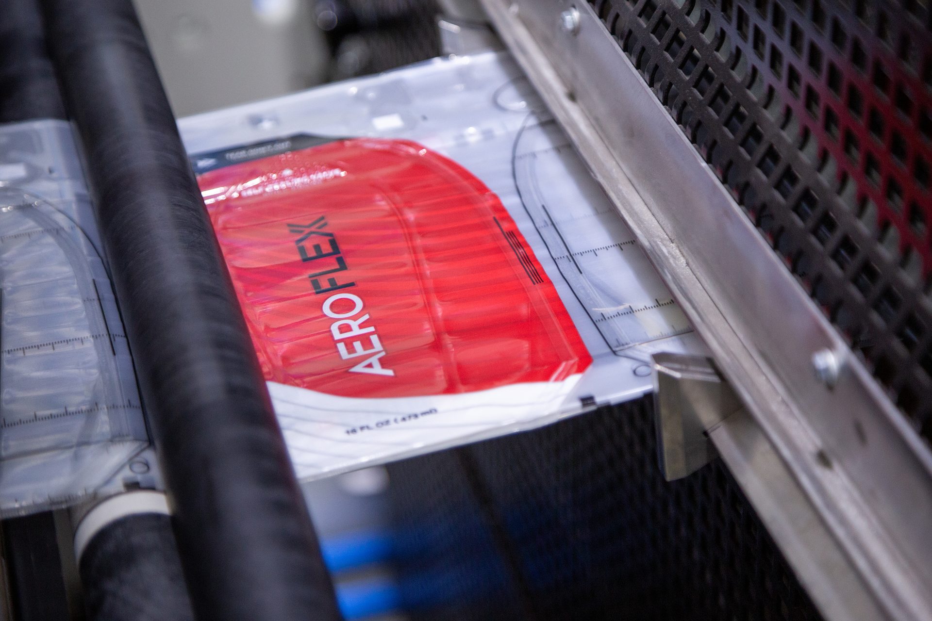 AEROFLEX package moving on a production line.