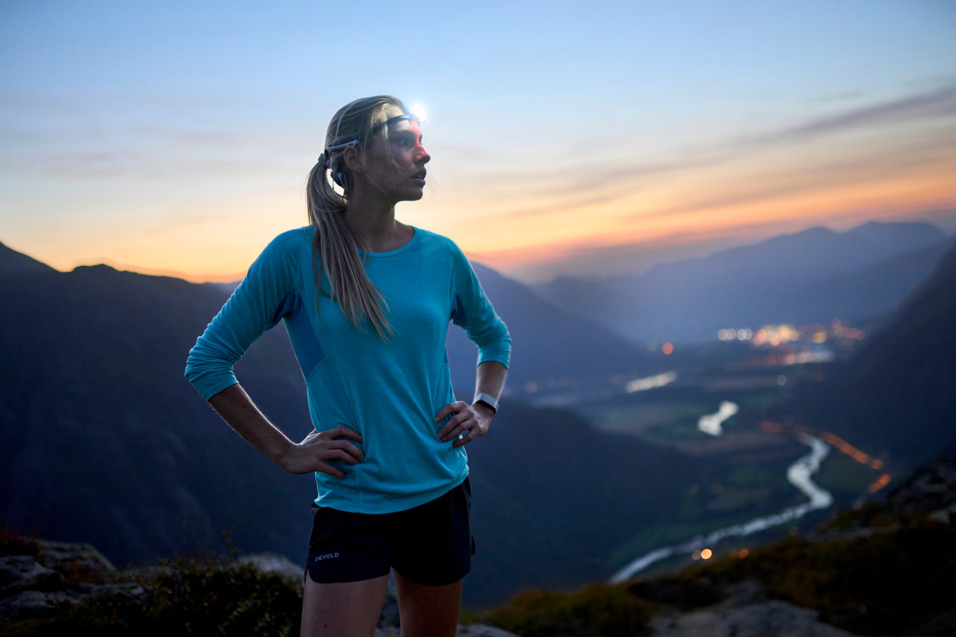 Flash photography, Cloud, Sky, Shorts, Mountain, Plant, Highland, Standing, Happy, Sunlight