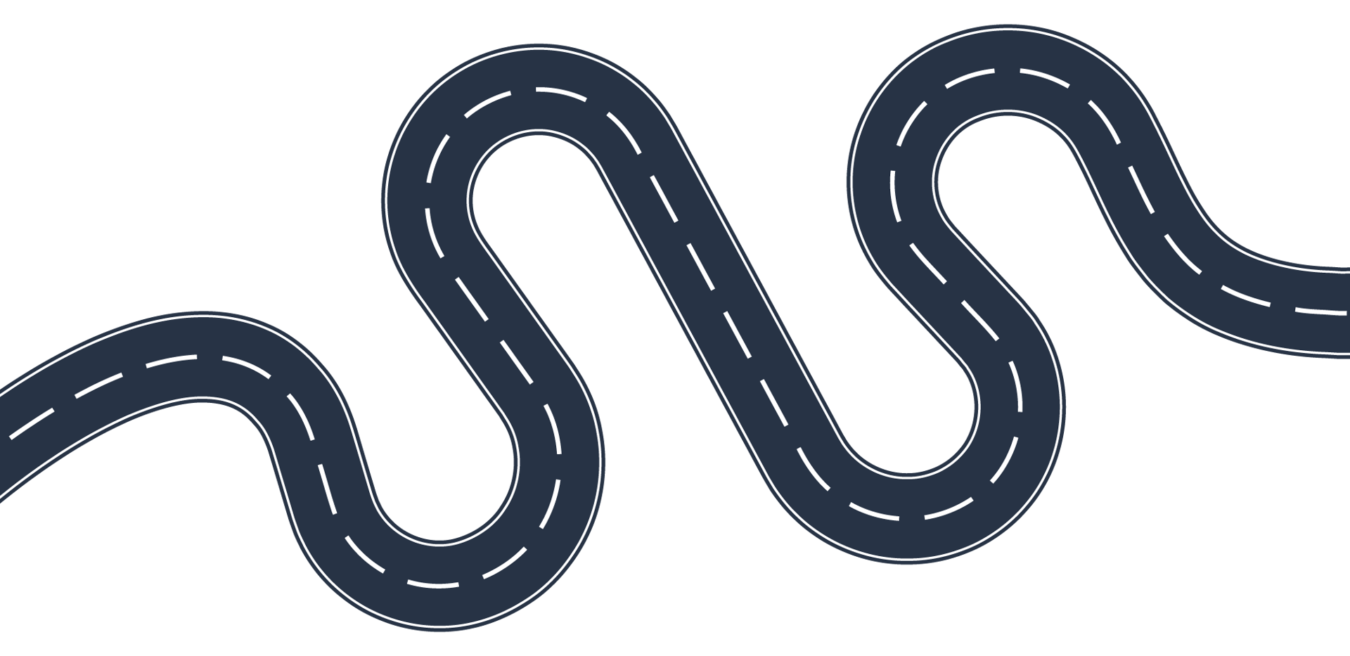 Curvy roadway from birds eye view