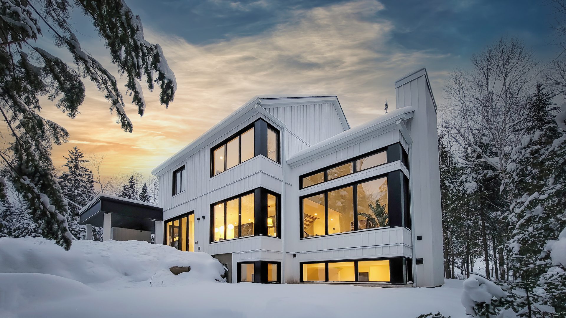 Cloud, Sky, Snow, Window, Building, Plant, Tree, Architecture, House, Twig
