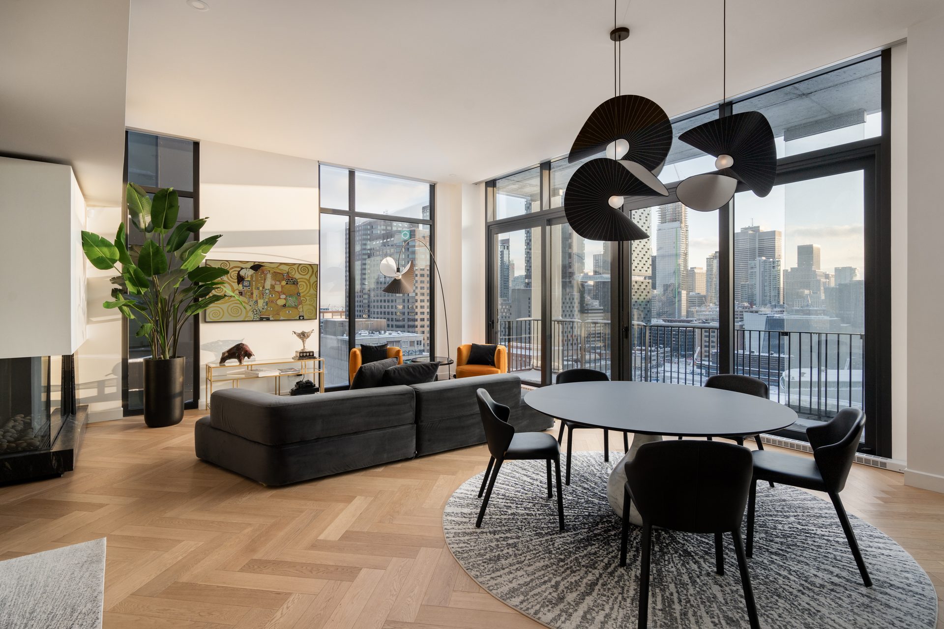 Living room, Furniture, Table, Couch, Plant, Chair, Flooring, Floor, Houseplant, Wood