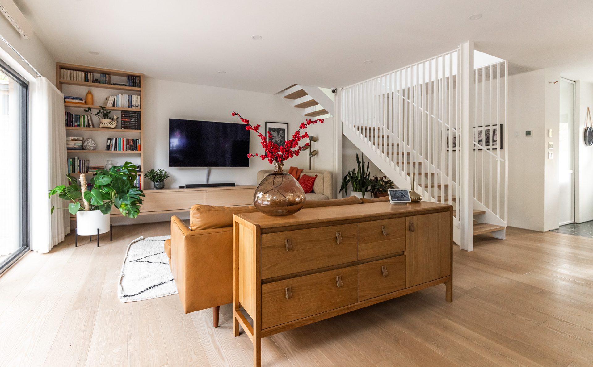 Furniture, Plant, Cabinetry, Houseplant, Wood, Shelf, Flowerpot, Floor, Flooring, Comfort