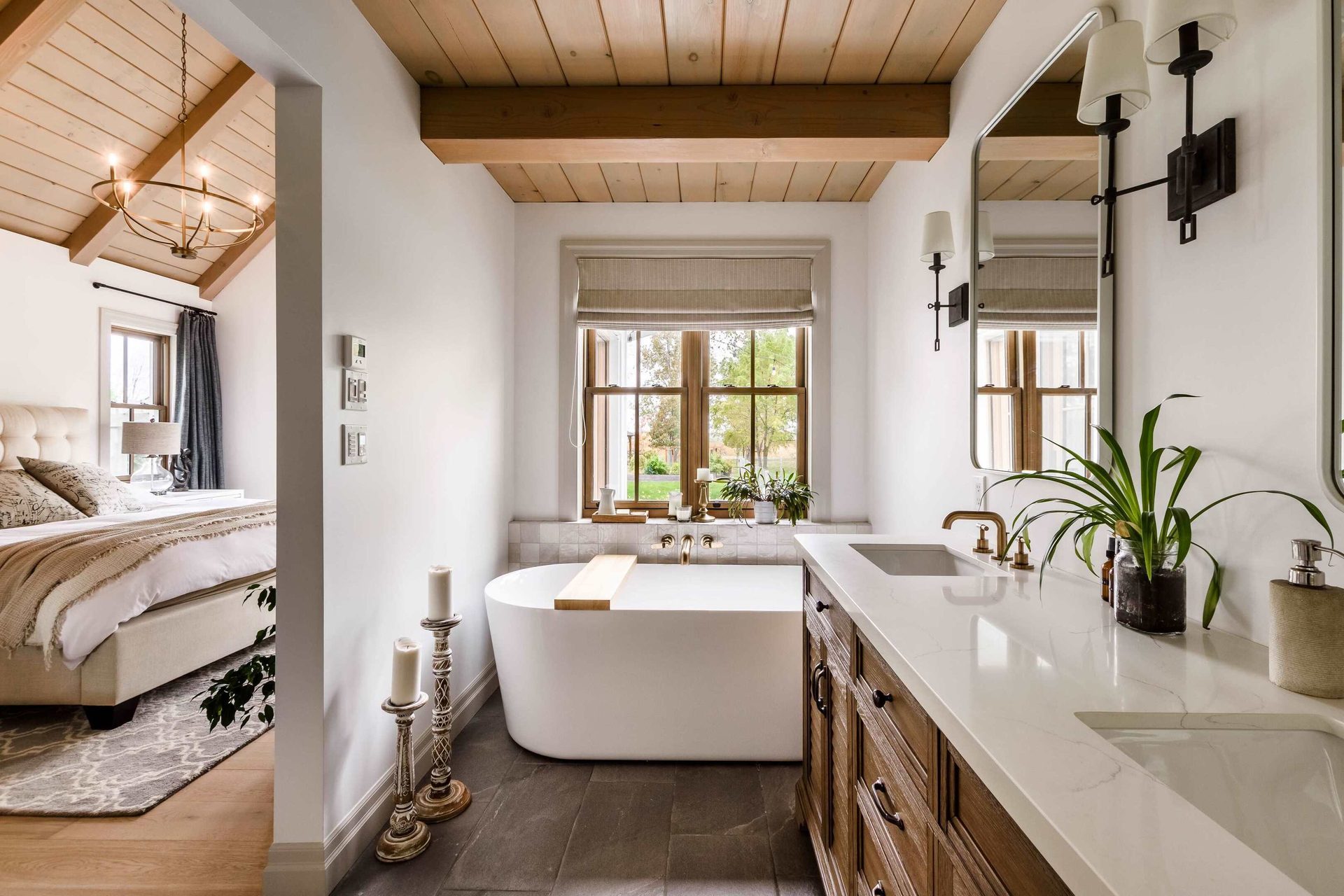 Plumbing fixture, Plant, Property, Building, Sink, Tap, White, Window, Wood, Houseplant