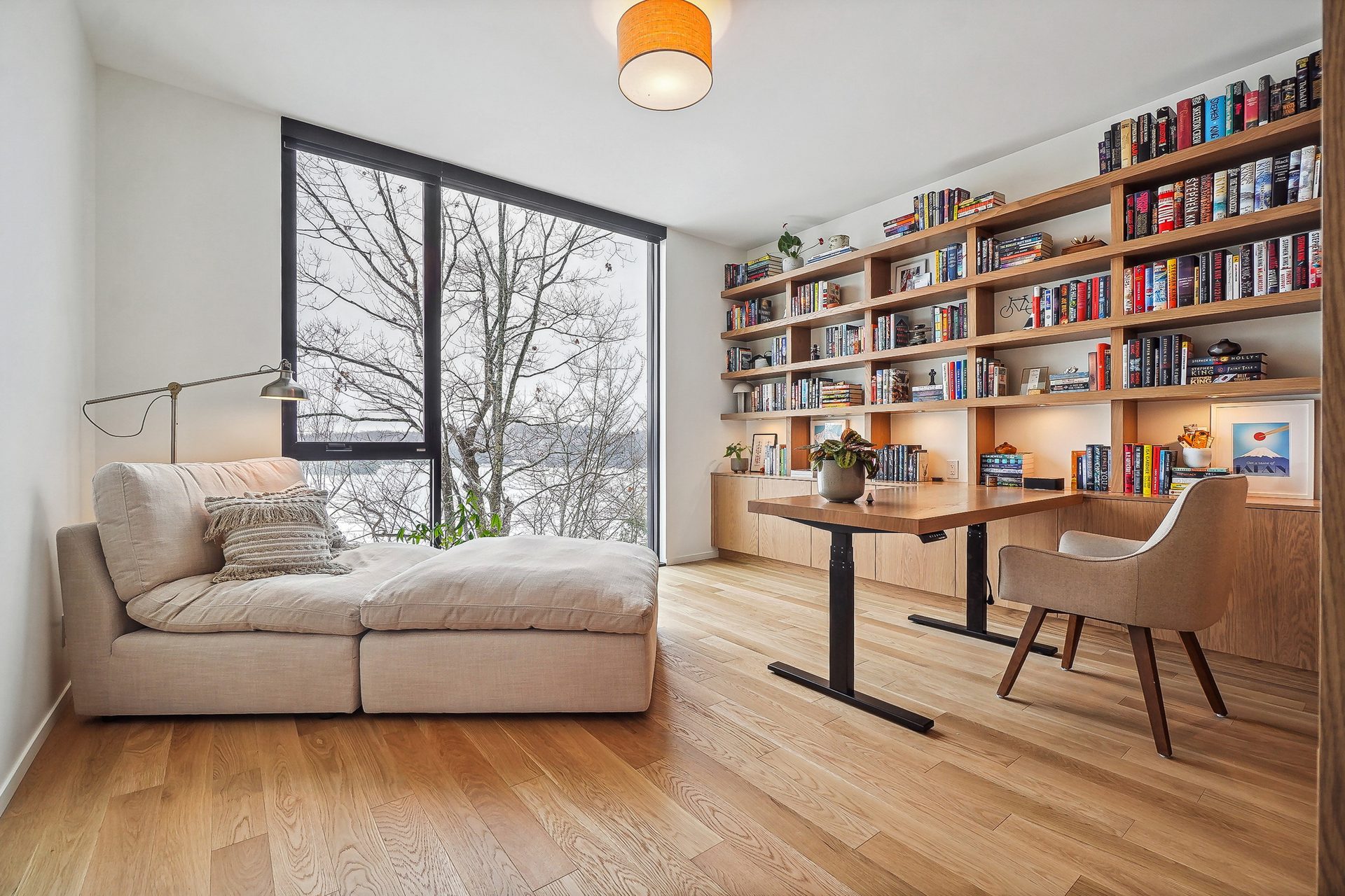 Interior design, Furniture, Property, Bookcase, Shelf, Table, Wood, Floor, Comfort, Shelving