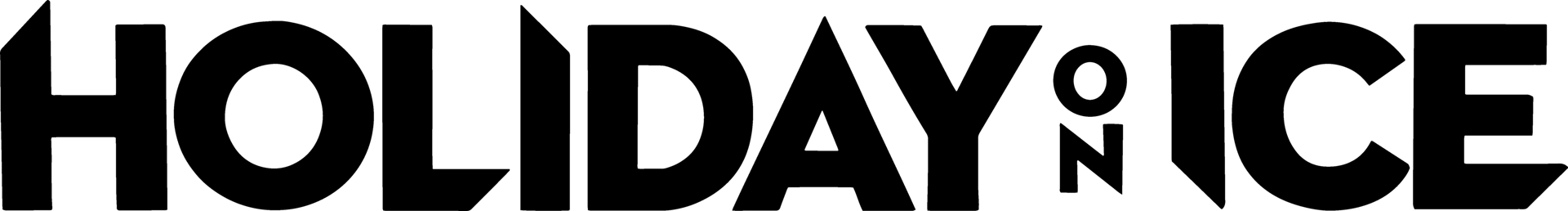 HOLIDAY ON ICE logo. Stylized black text, with "ON" vertically stacked.