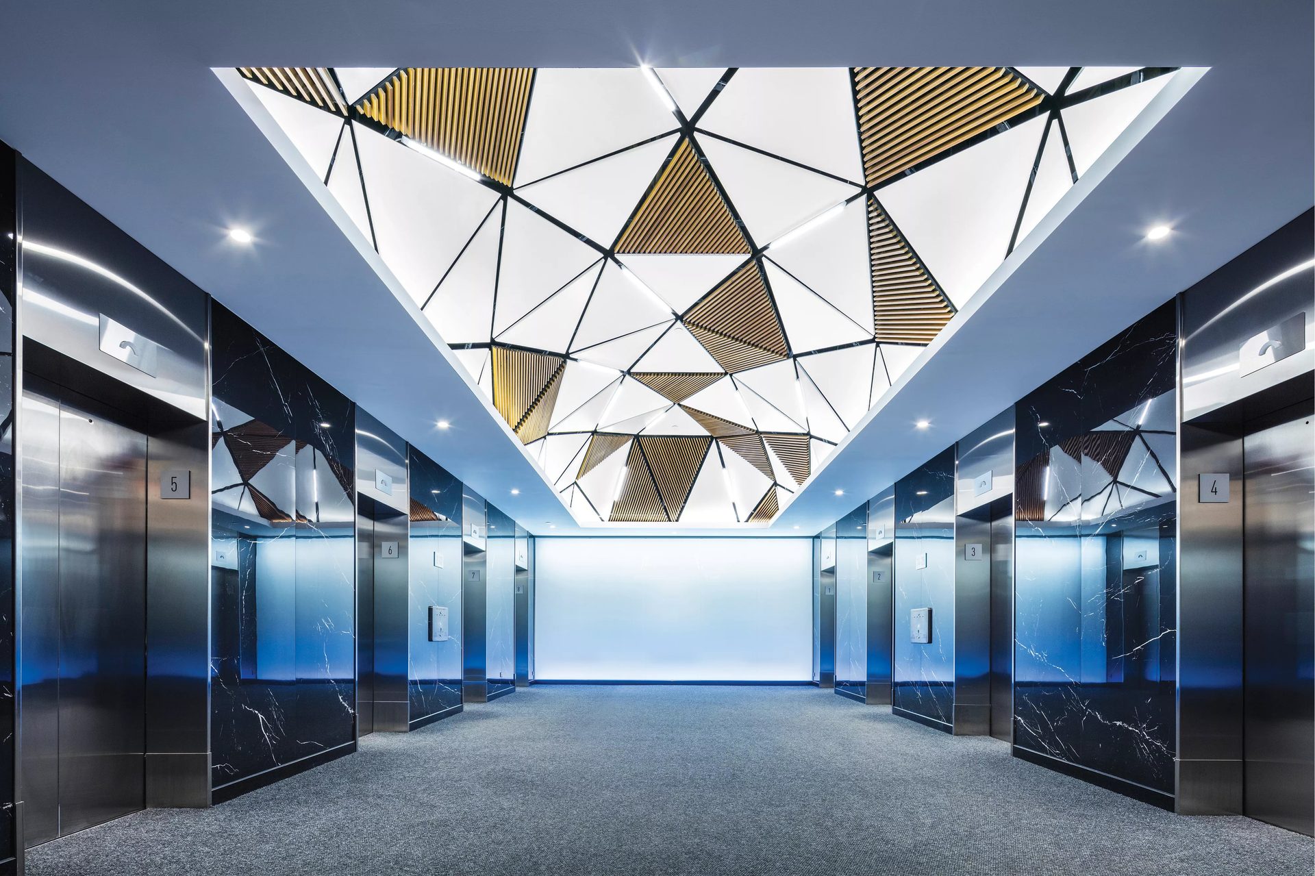 Interior ceiling design of 1010 Sherbrooke Office