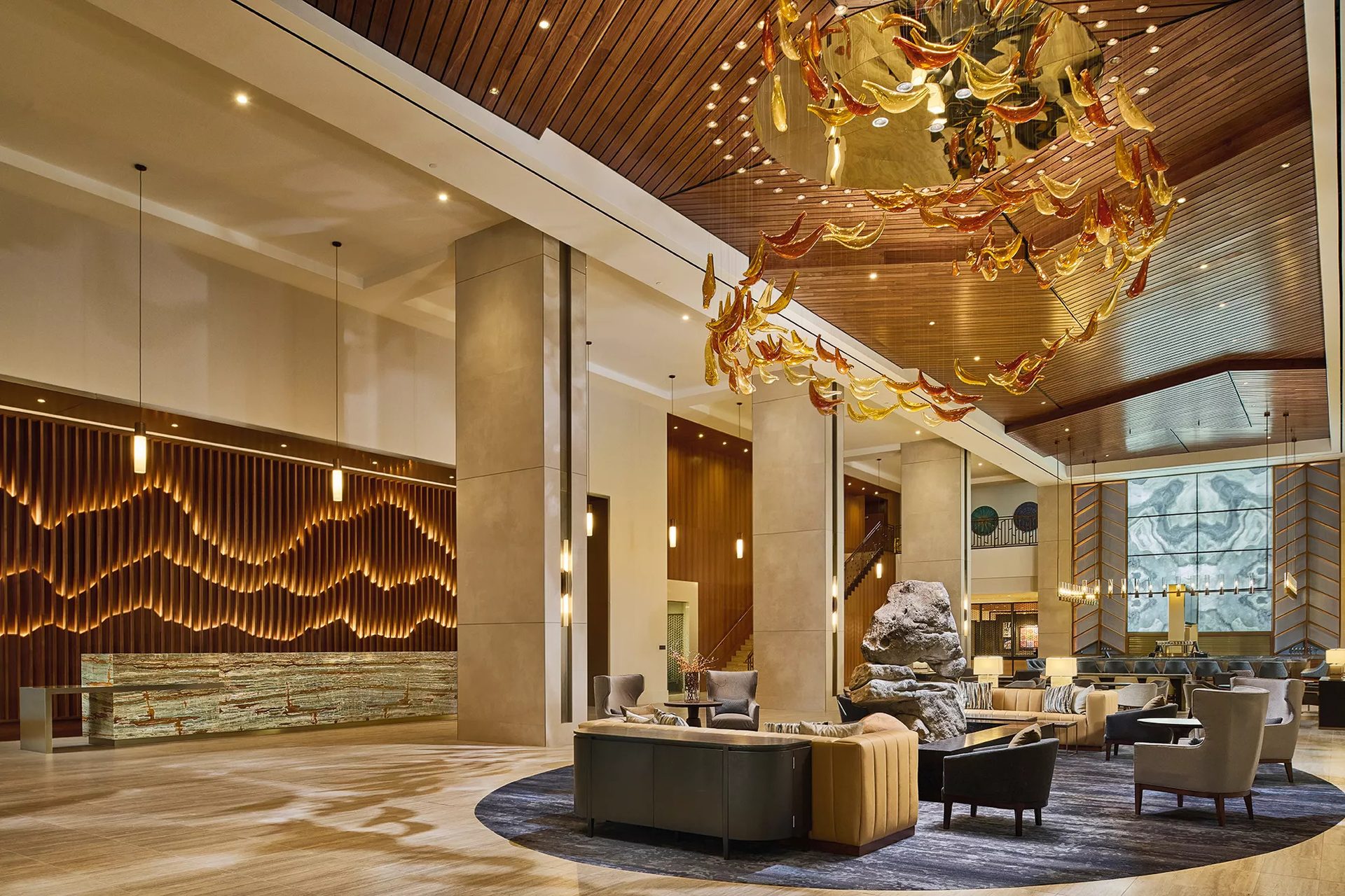 Interior ceiling design of Cherokee Casino and Convention Center