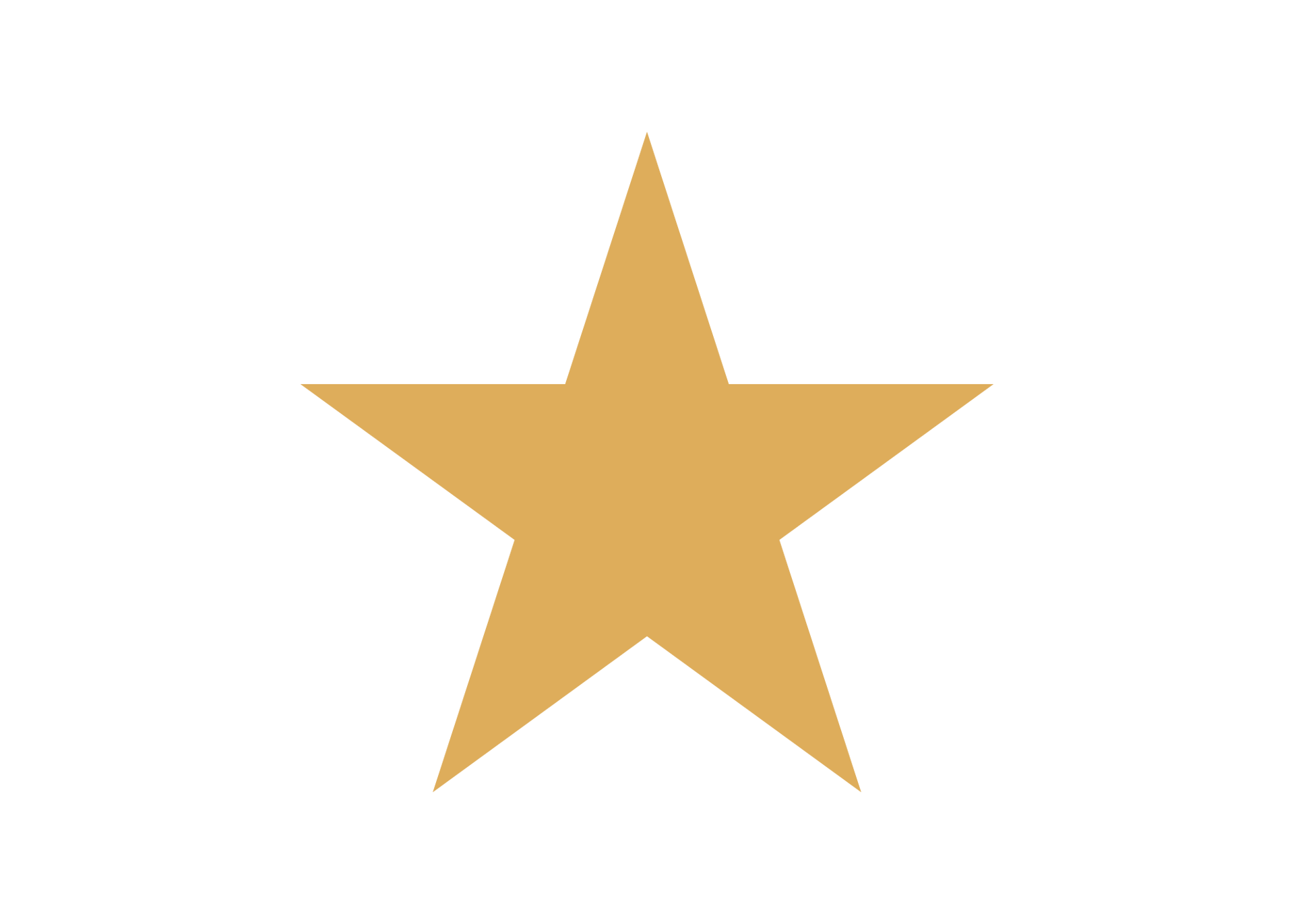 A golden five-pointed star centered on a dark green background.