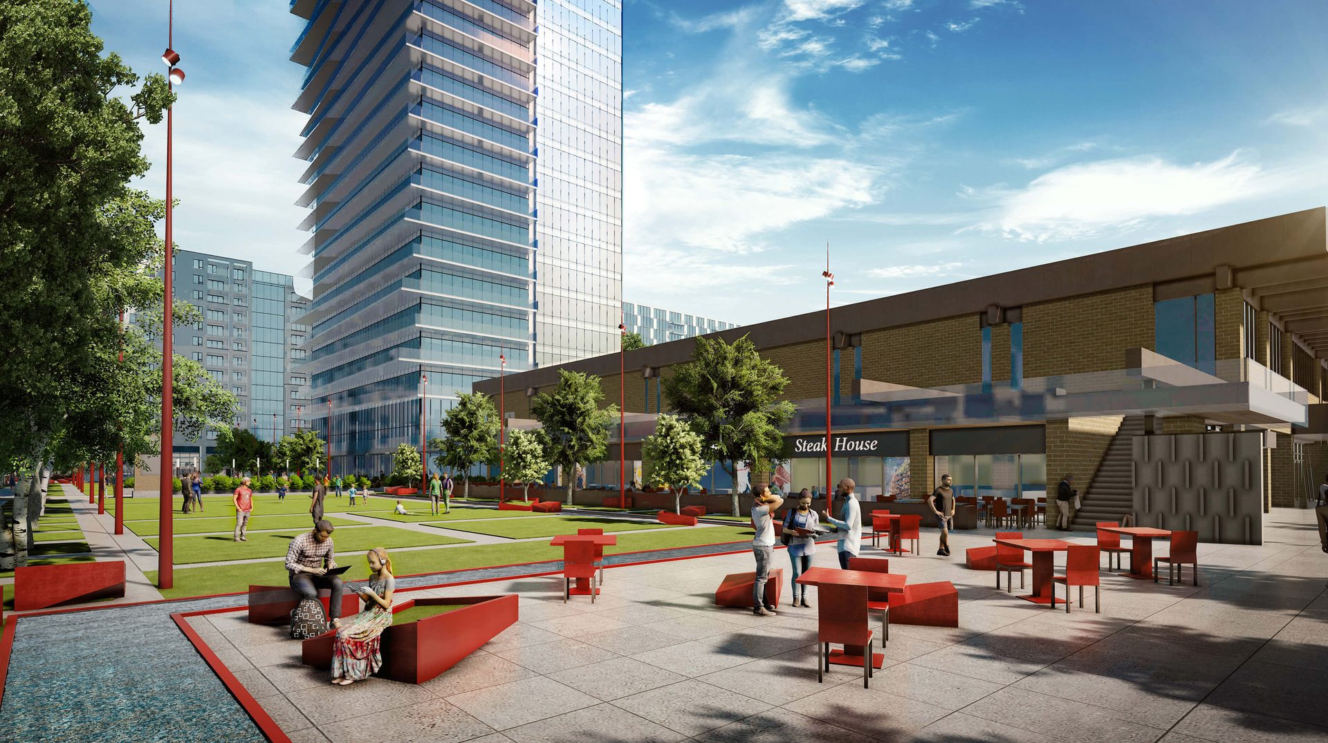 Urban design, Building, Sky, Plant, Cloud, Skyscraper, Tree, Architecture, Leisure, Neighbourhood