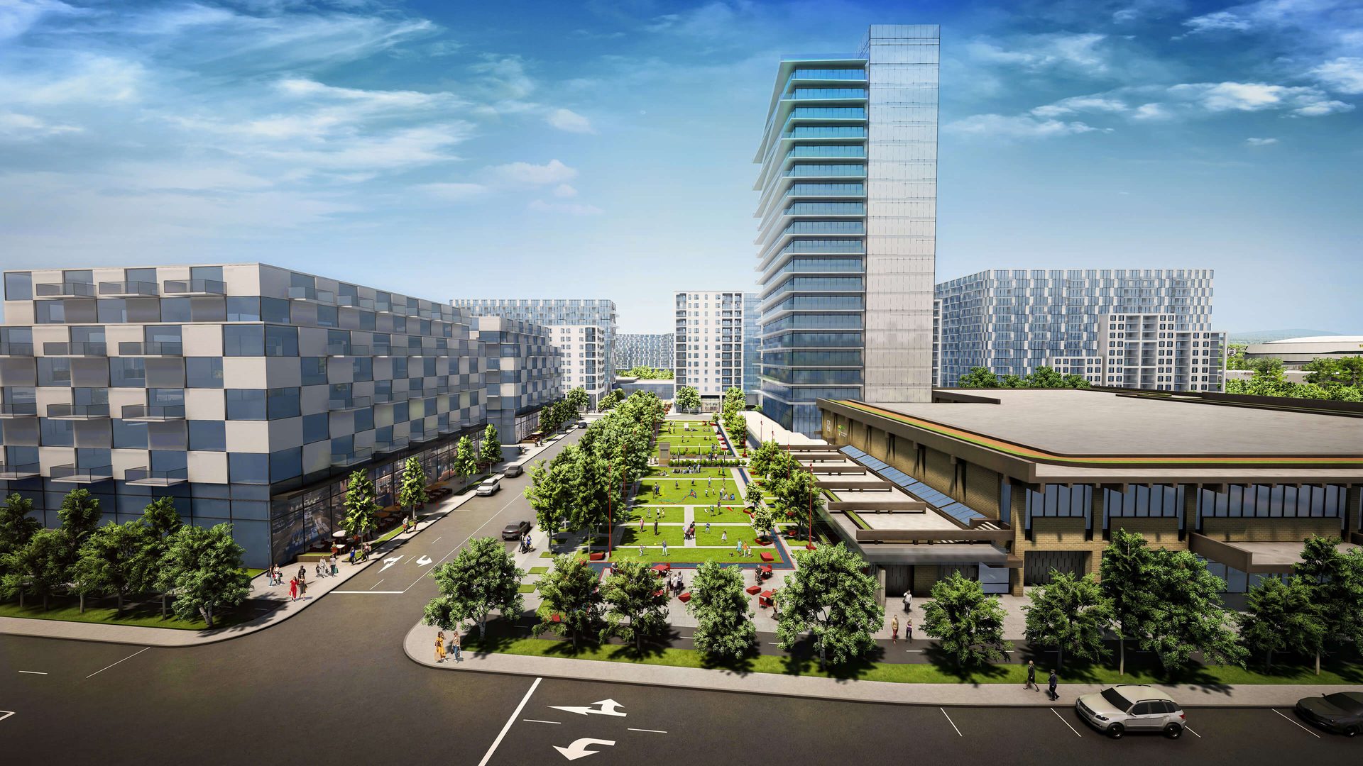 Tower block, Urban design, Cloud, Building, Skyscraper, Sky, Plant, Property, Infrastructure, Neighbourhood