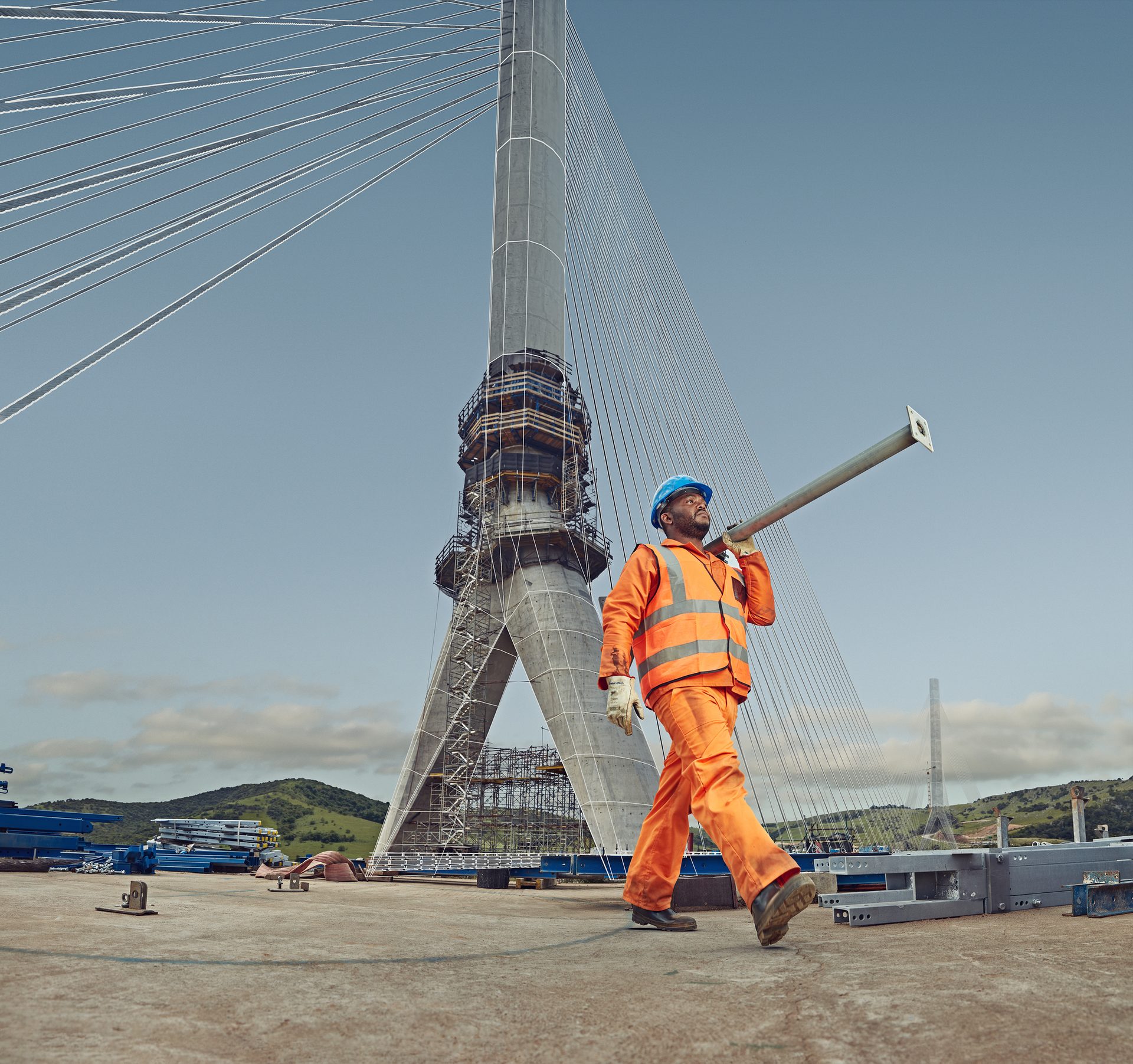 Sky, Tower, Line, Workwear
