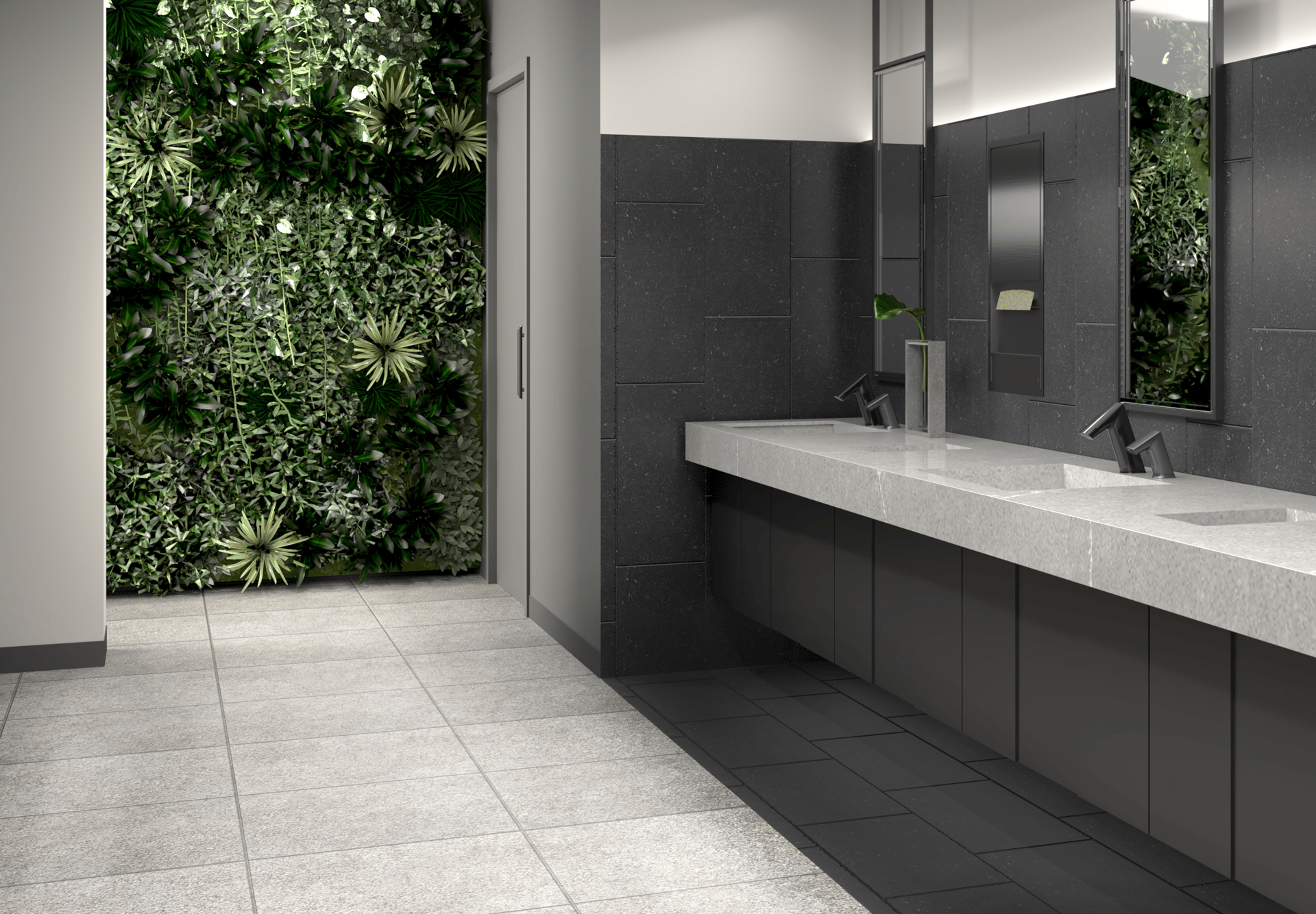 Plumbing fixture, Mirror, Tap, Light, Sink, Bathroom, Flooring, Rectangle, Plant