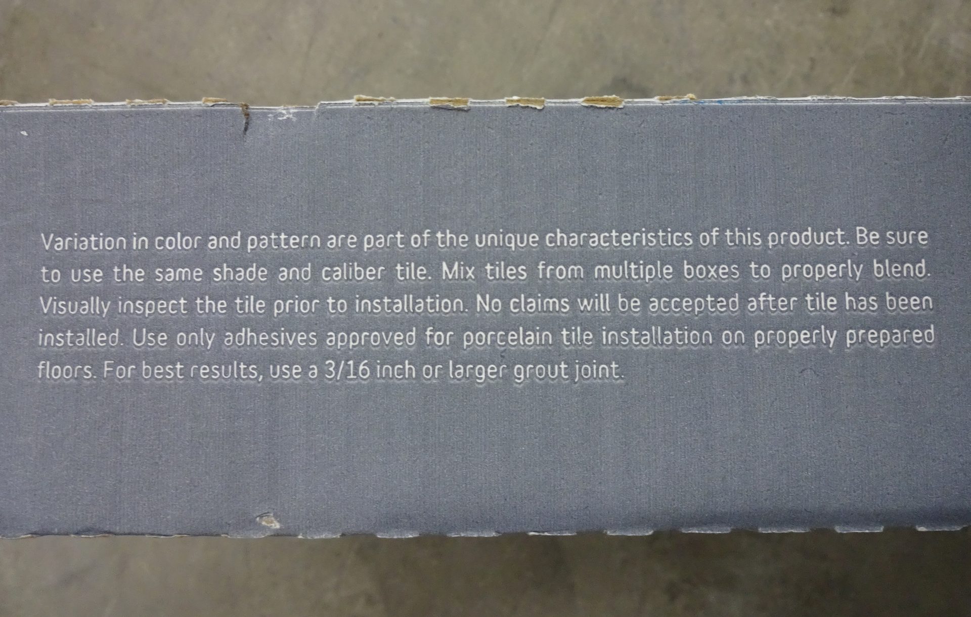 Tile Box Instructions