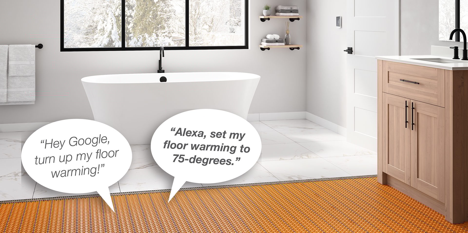 Plumbing fixture, Bathroom cabinet, Interior design, Cabinetry, Tap, White, Bathtub, Product, Flooring