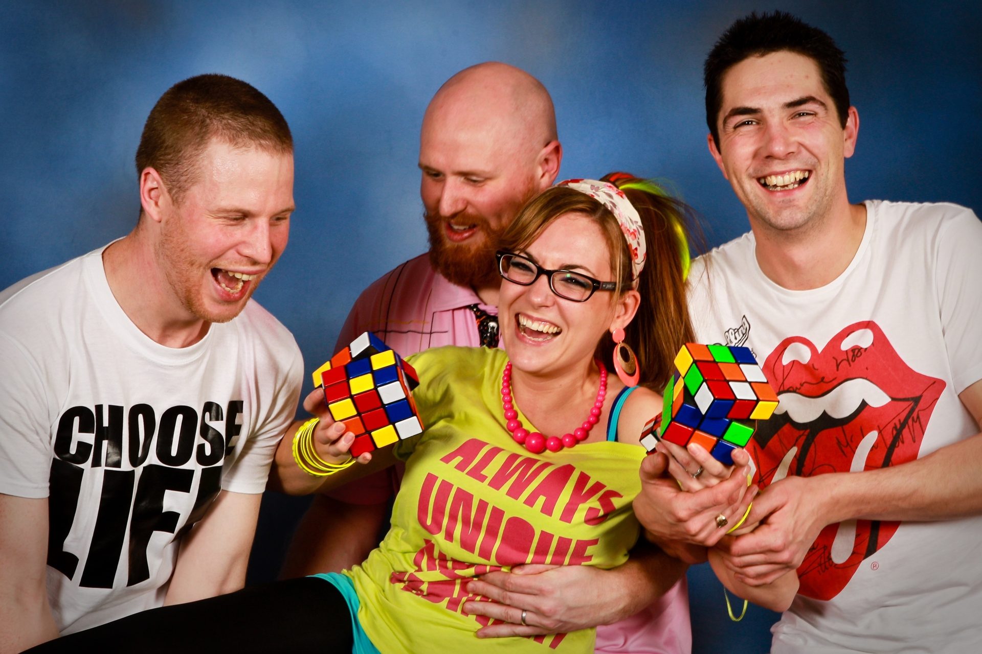 80s Party Band. Rubix Cube. Born In The 80s band. Choose life. 