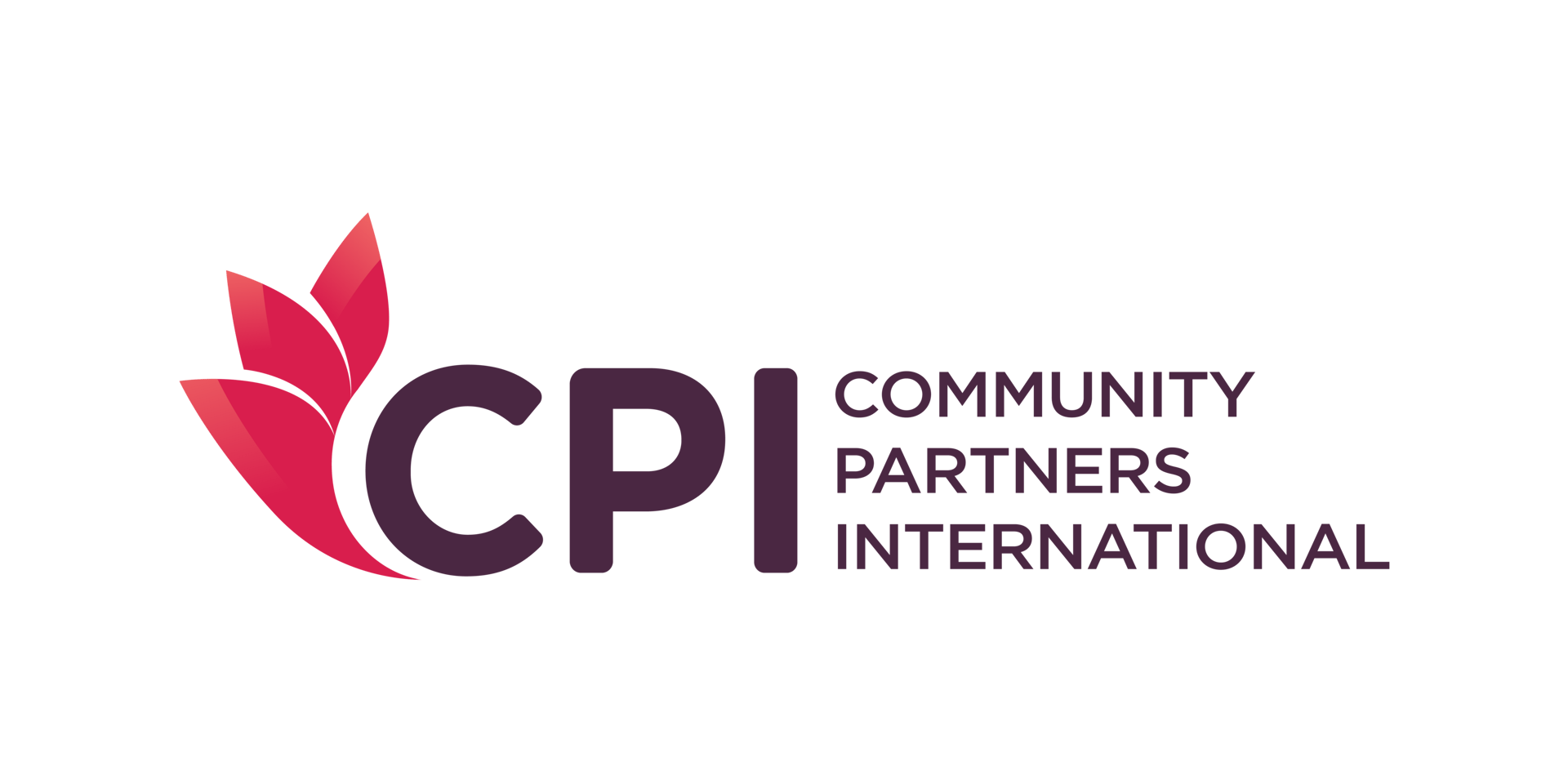 Logo for Community Partners International, featuring a floral graphic, 'CPI', and the full organization name.