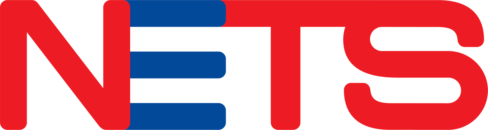 NETS logo in red and blue on a green background.