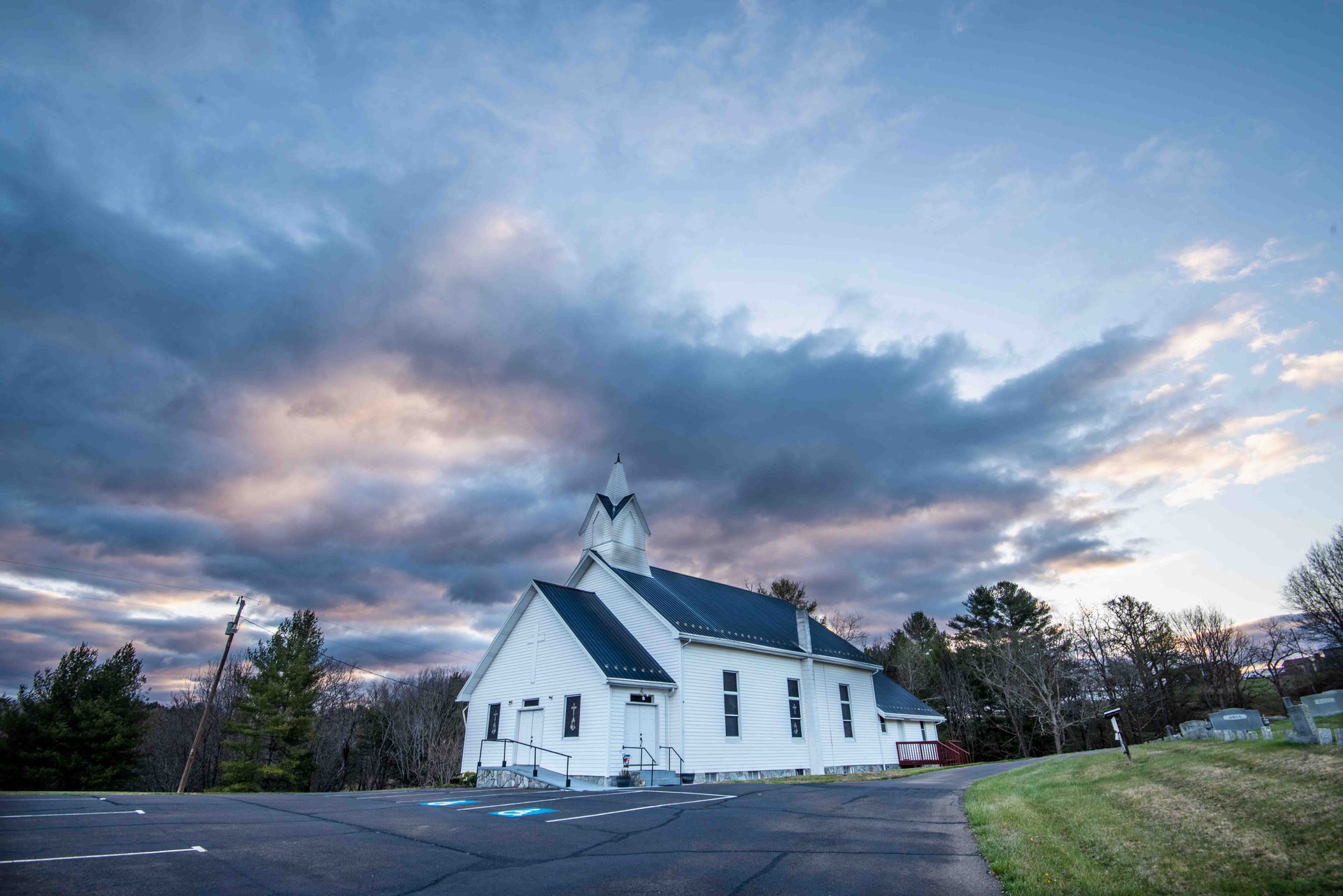 Place of worship, Rural area, Sky, Landscape, Cloud, Roof, Steeple, Evening, Morning, Sunlight