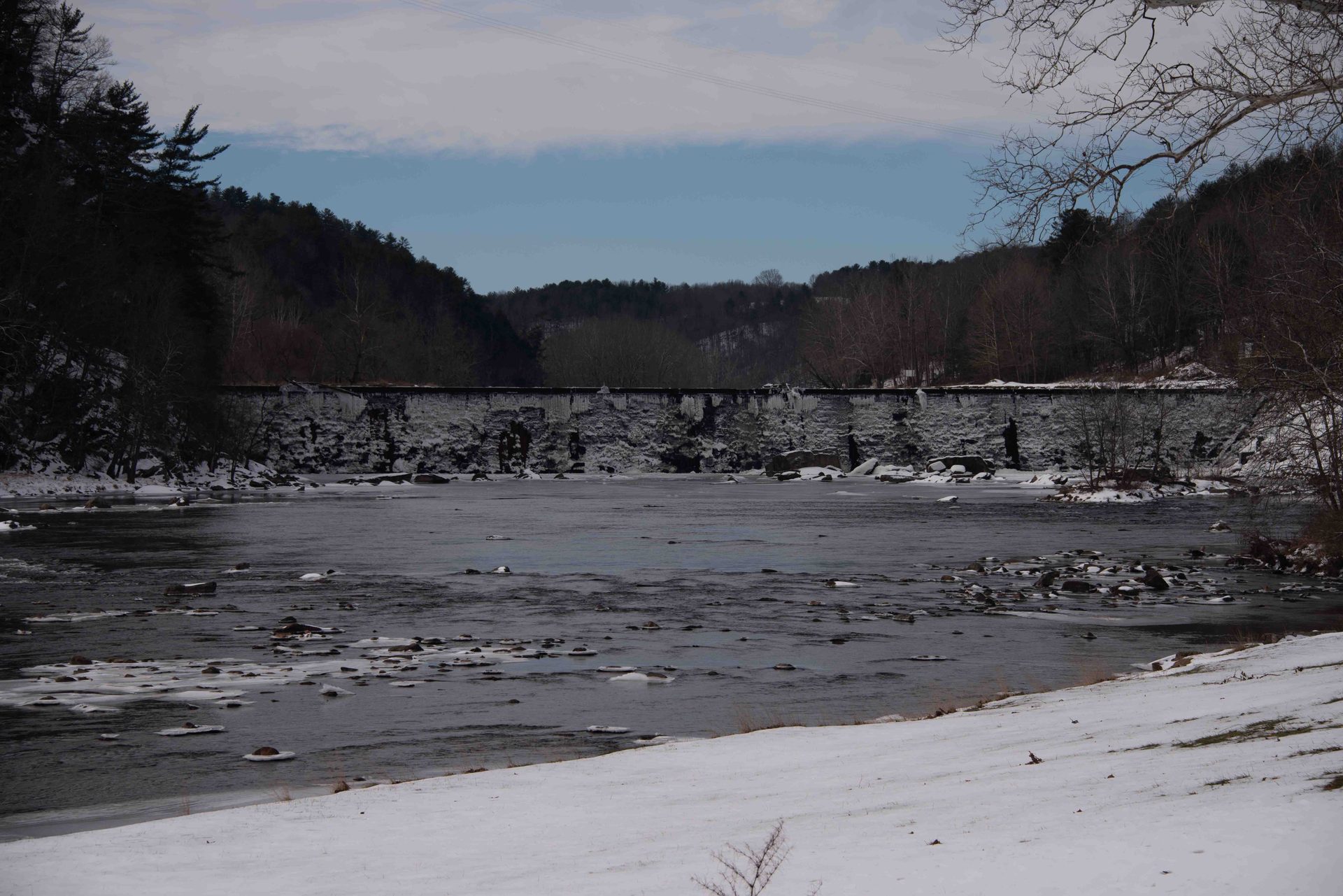 Fluvial landforms of streams, Winter, Snow, Bank, Watercourse, Freezing, Stream, River, Morning, Ice