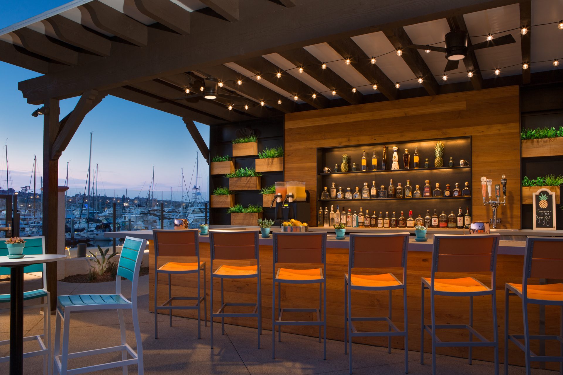 Furniture, Water, Sky, Table, Chair, Barware, Leisure