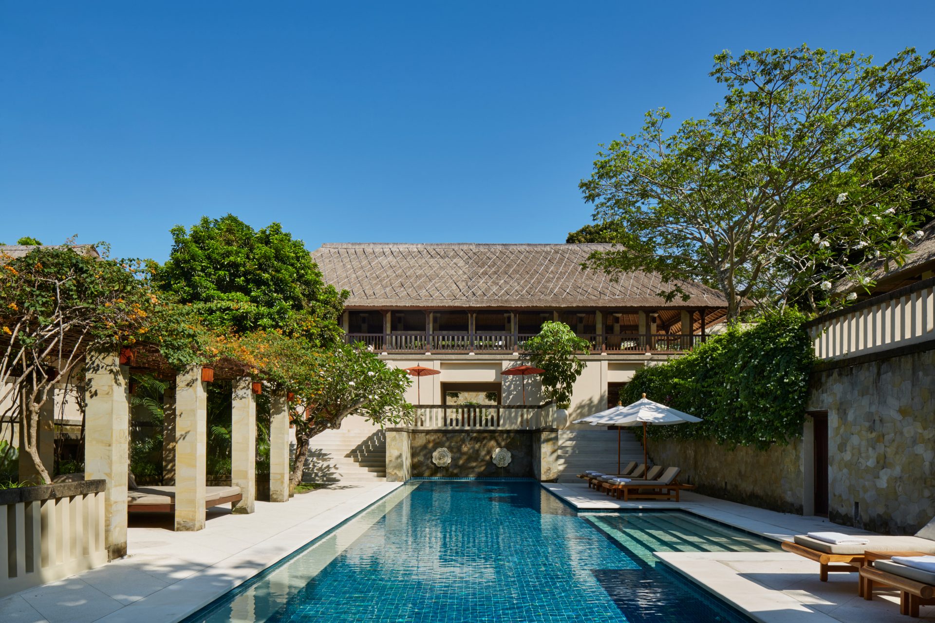 Swimming pool, Eco hotel, Residential area, Water, Plant, Sky, Property, Azure, Tree, Leisure