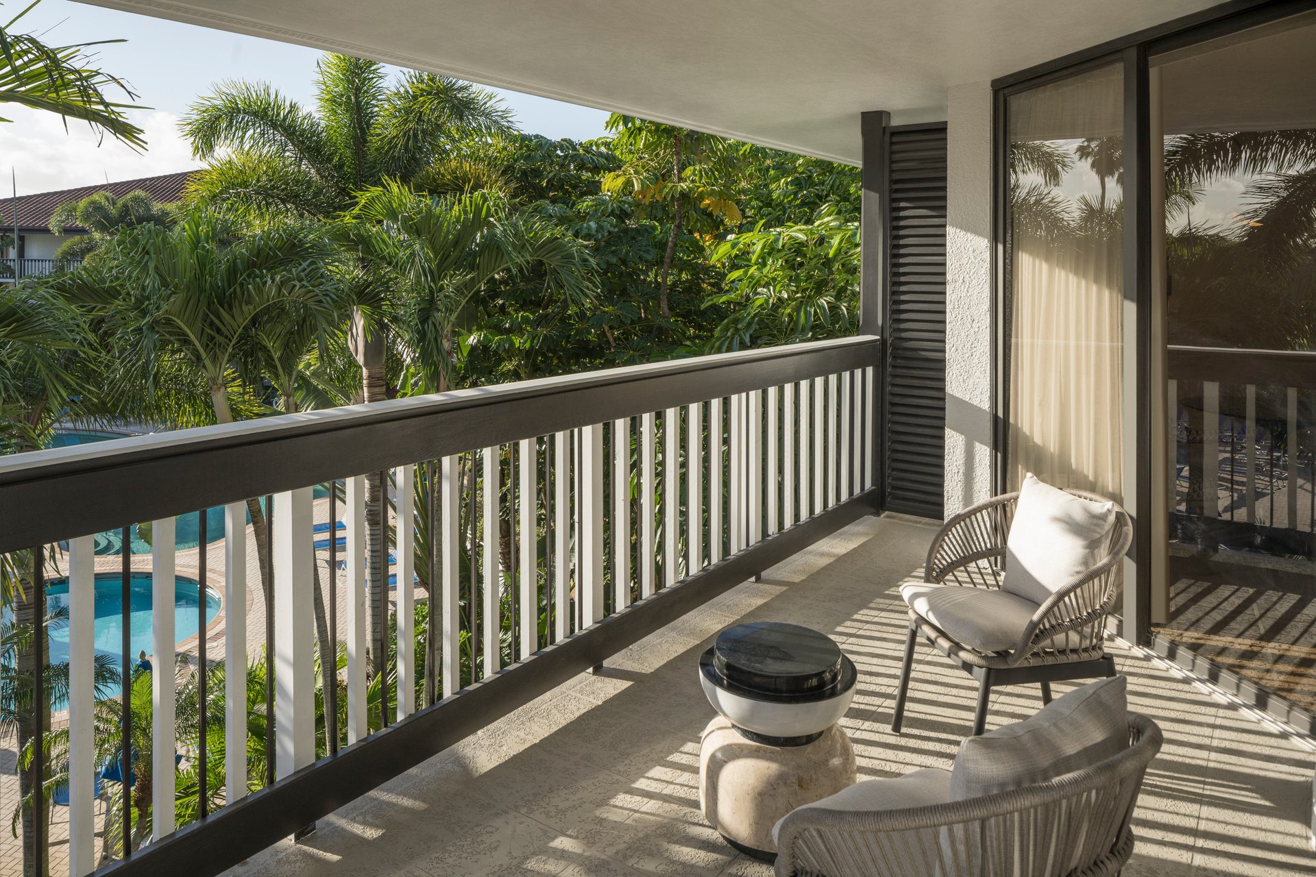 Interior design, Property, Furniture, Building, Plant, Porch, Wood, Shade, Chair, Window