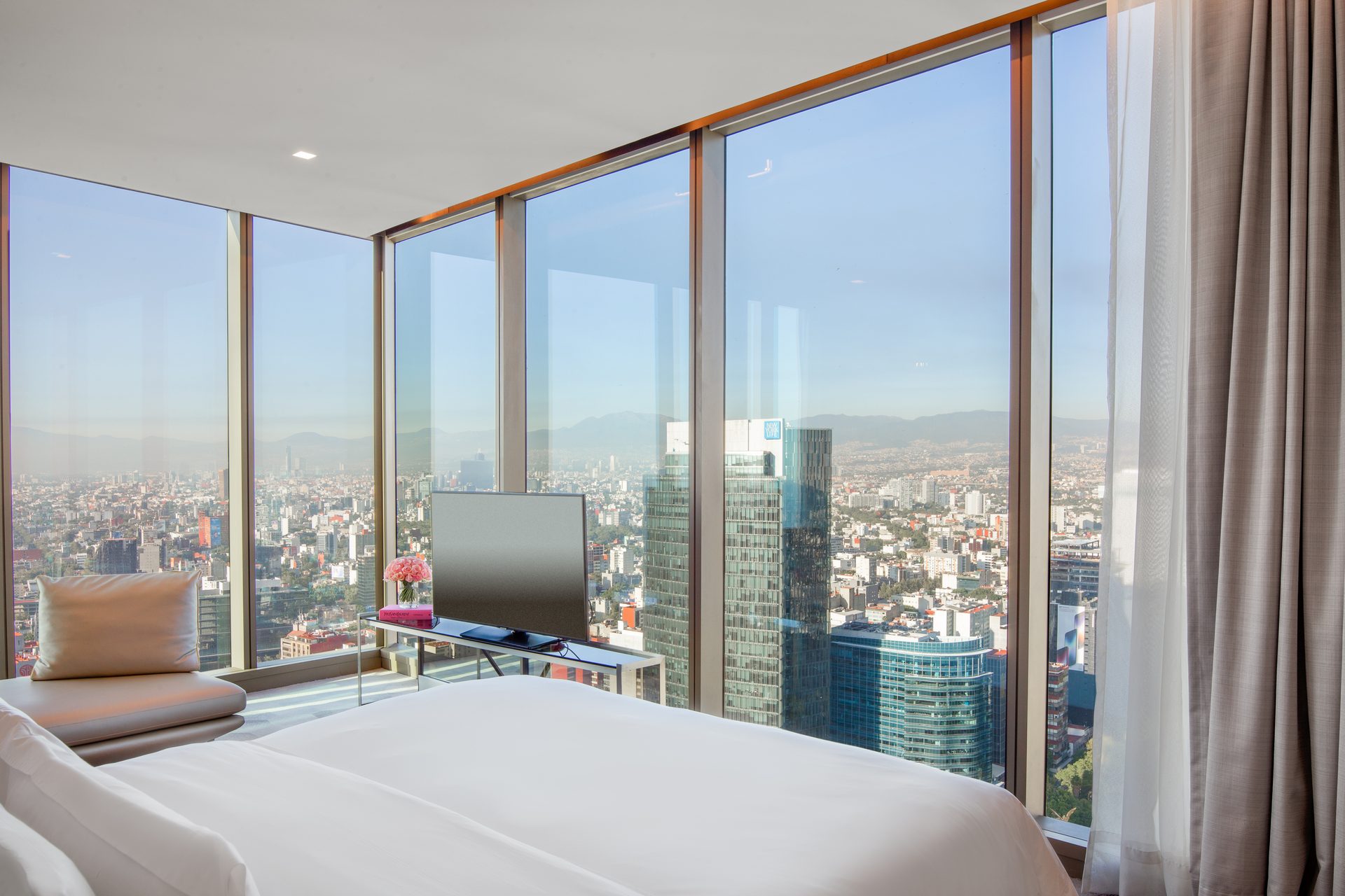 Interior design, Building, Sky, Property, Window, Azure, Shade, Skyscraper, Comfort, House